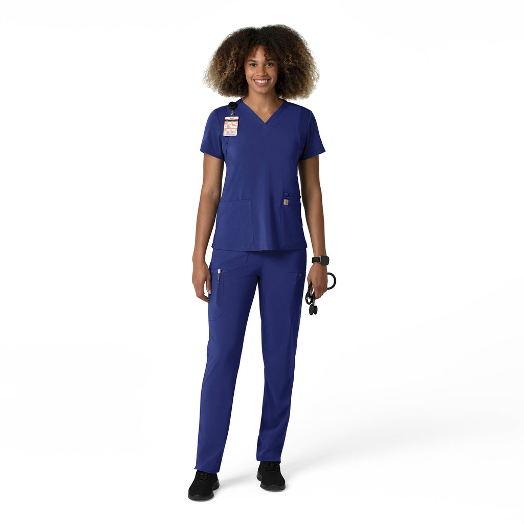 Force Cross-Flex C53210 Women's Straight Leg Cargo Scrub Pants Galaxy Blue