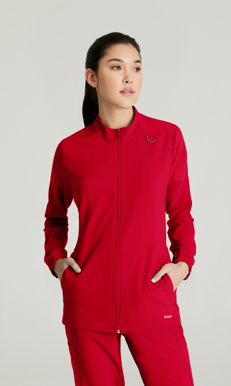 Grey's Anatomy Evolve GSSW886 Virtue Scrub Jacket True Red