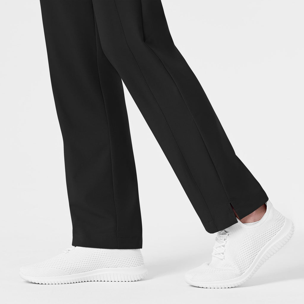 W123 5155 Flat Front Cargo Scrub Pants Black