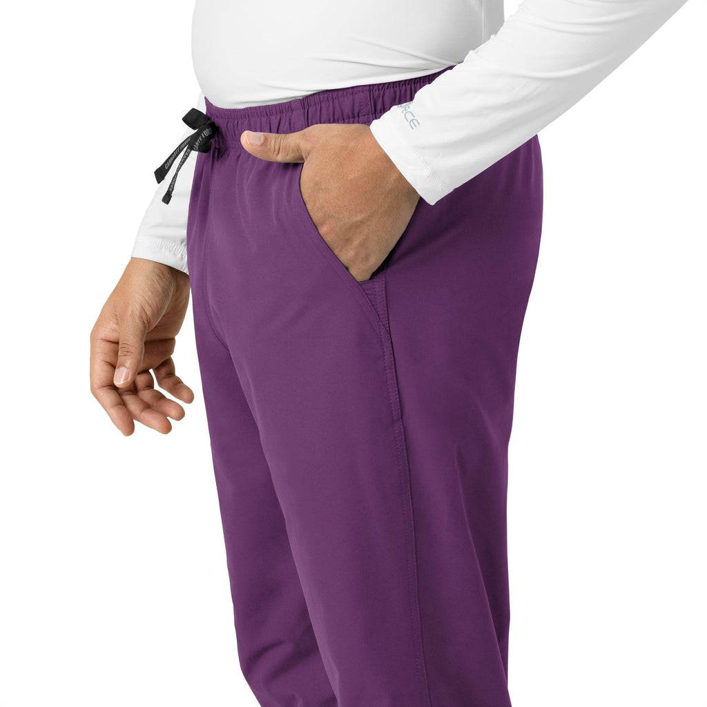 Force Essentials C55013 Unisex Elastic Waist Cargo Scrub Pants Eggplant