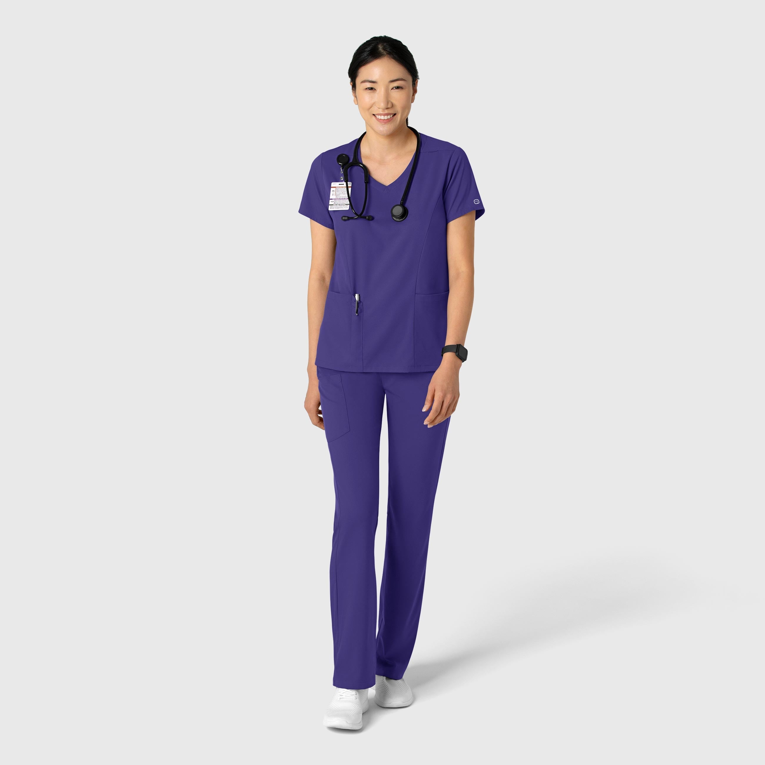 Boundless 6251 2-Pocket V-Neck Scrub Top Grape