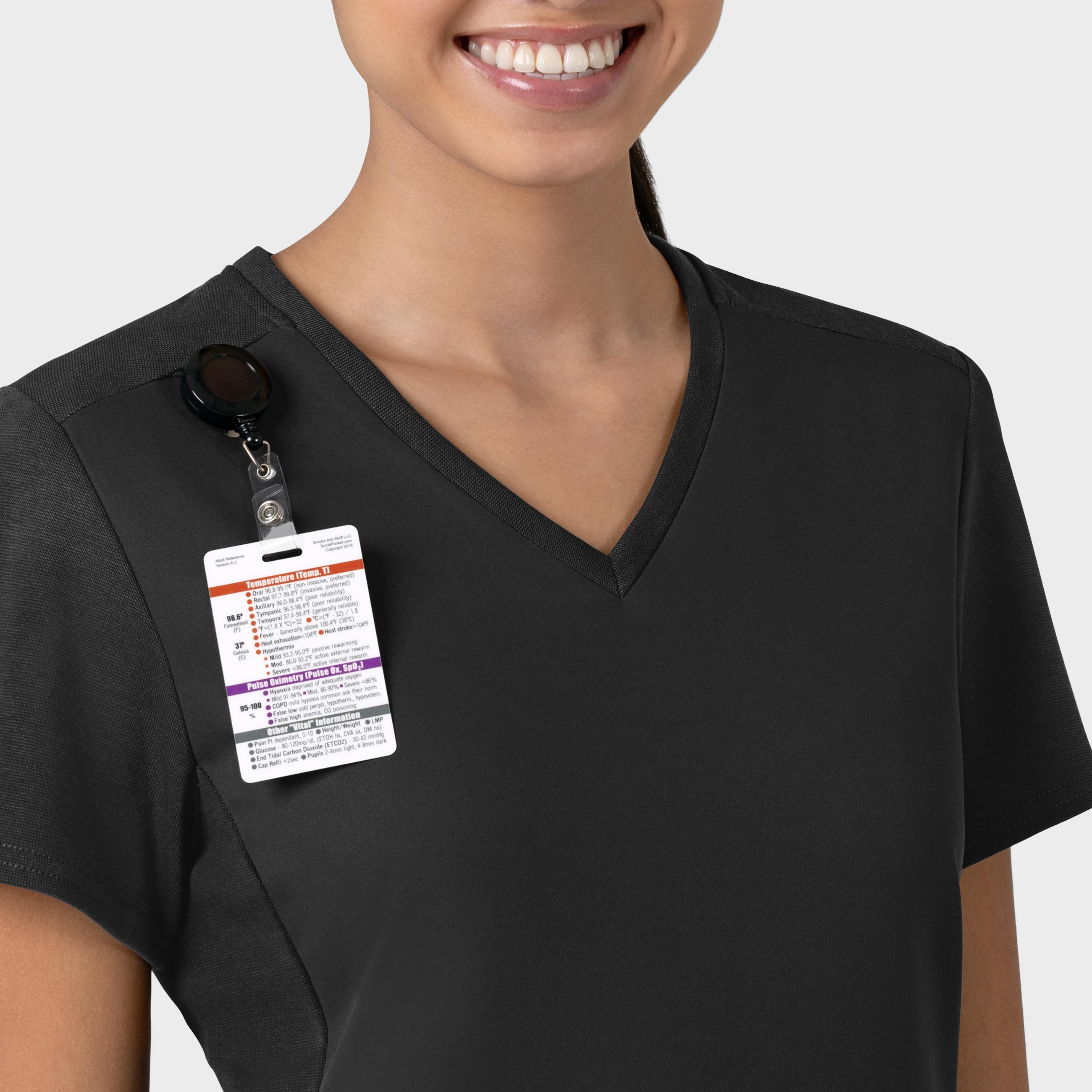 Thrive 6522 Flex-n-Reach V-Neck Scrub Top Black