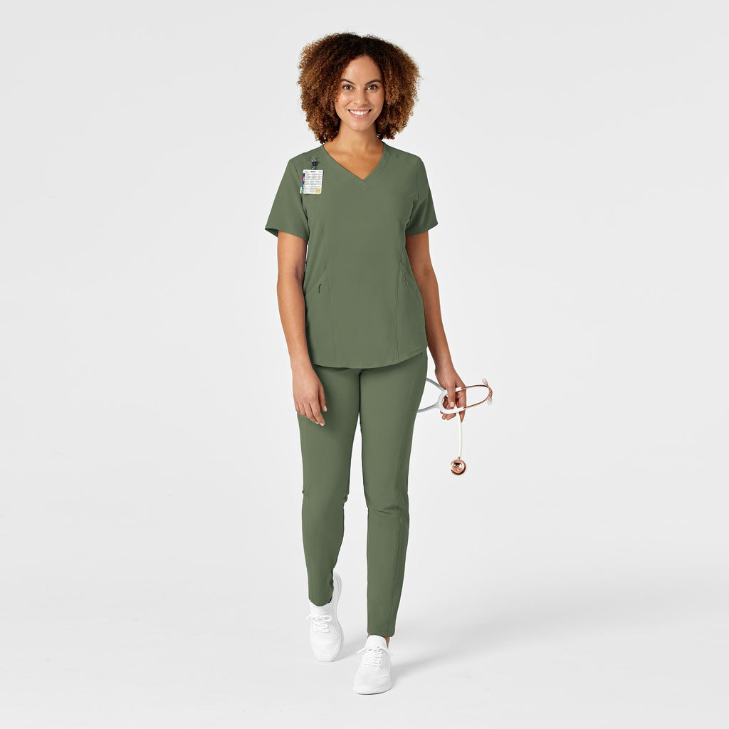 RENEW 6134 V-Neck Scrub Top Olive