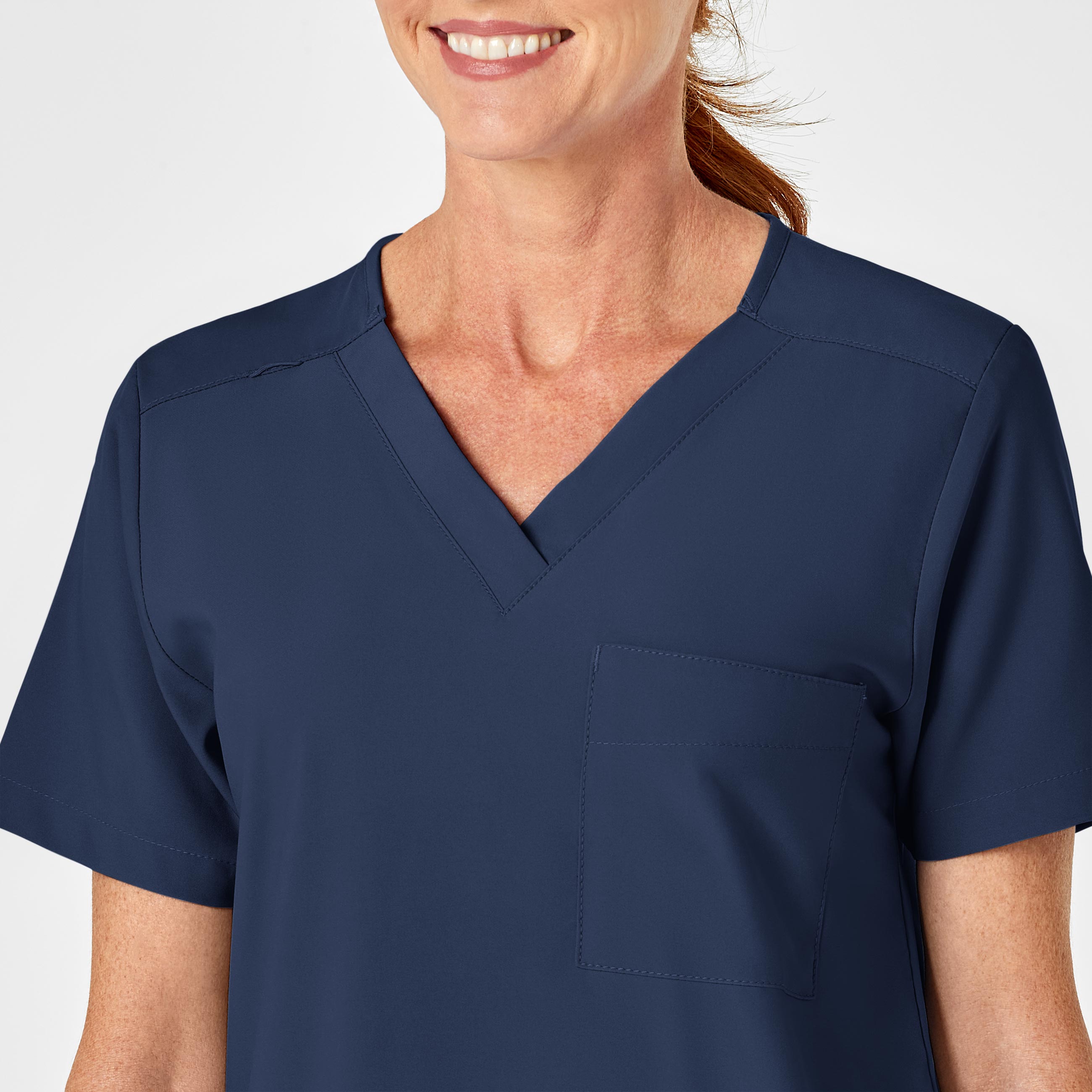 W123 6855 Unisex 4 Pocket Utility Scrub Top Navy