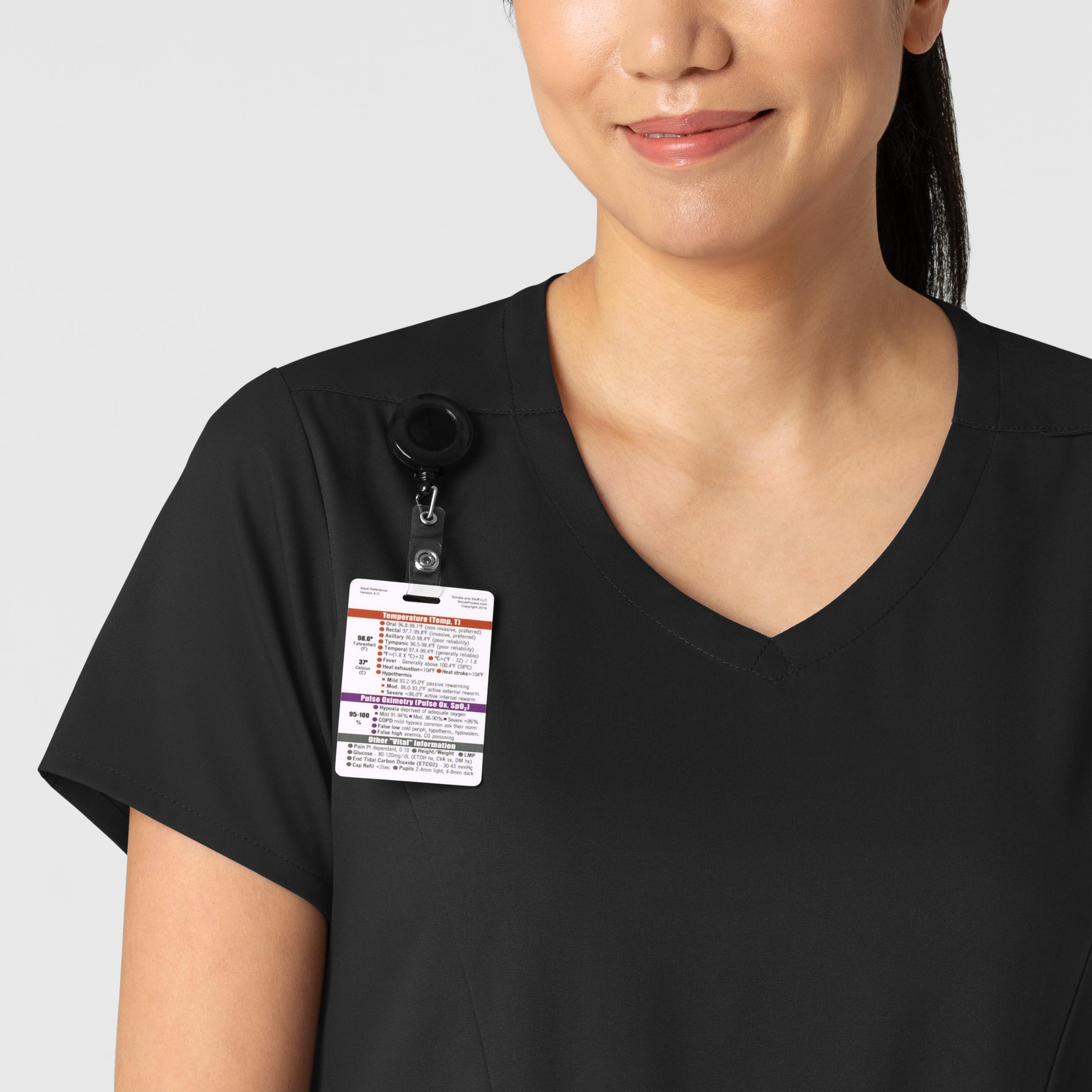 Boundless 6251 2-Pocket V-Neck Scrub Top Black