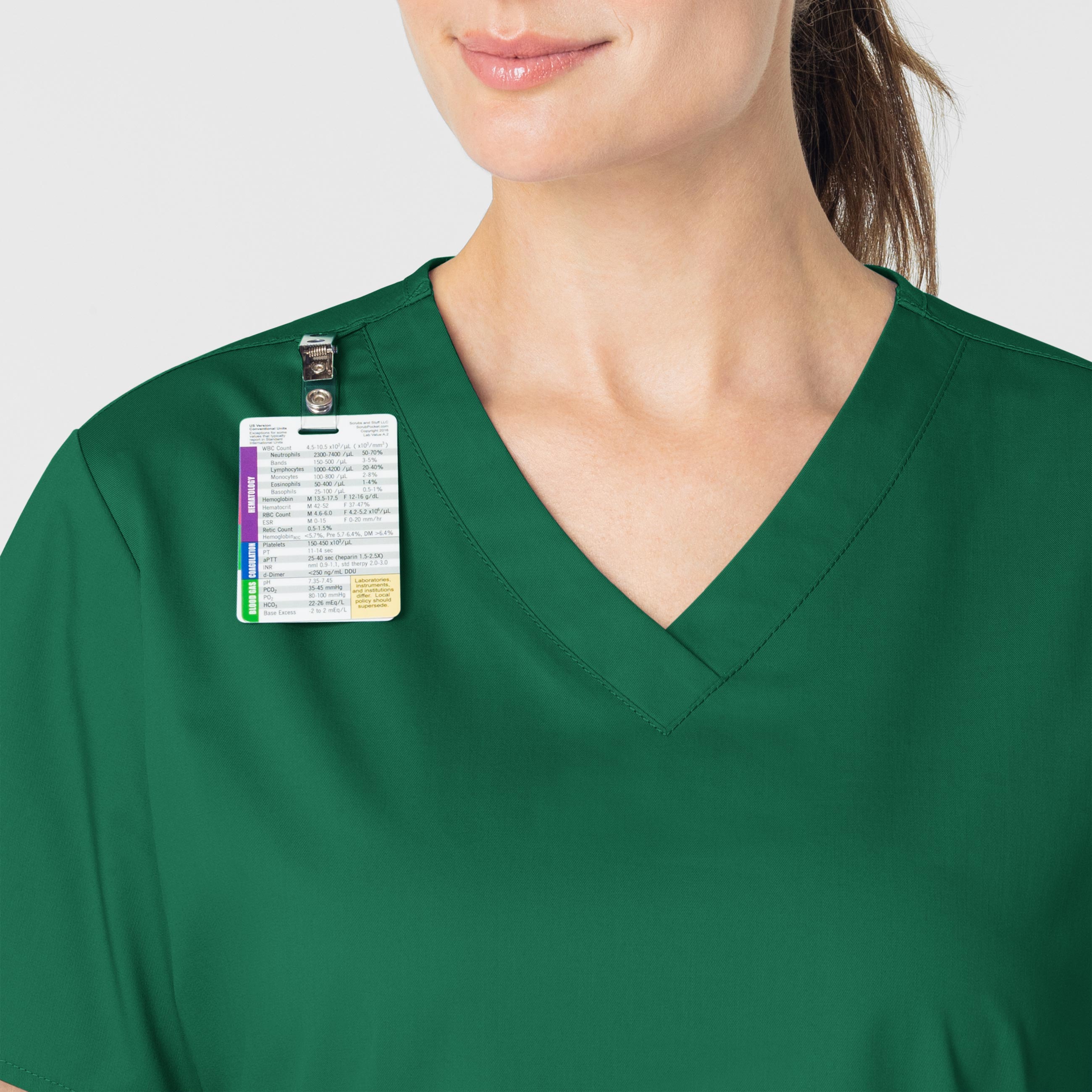 WonderWORK 101 V-Neck Scrub Top Hunter