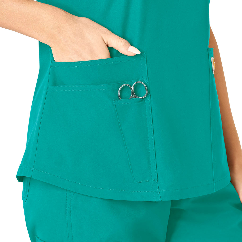 Force Essentials C12113 V-Neck Scrub Top Teal Blue
