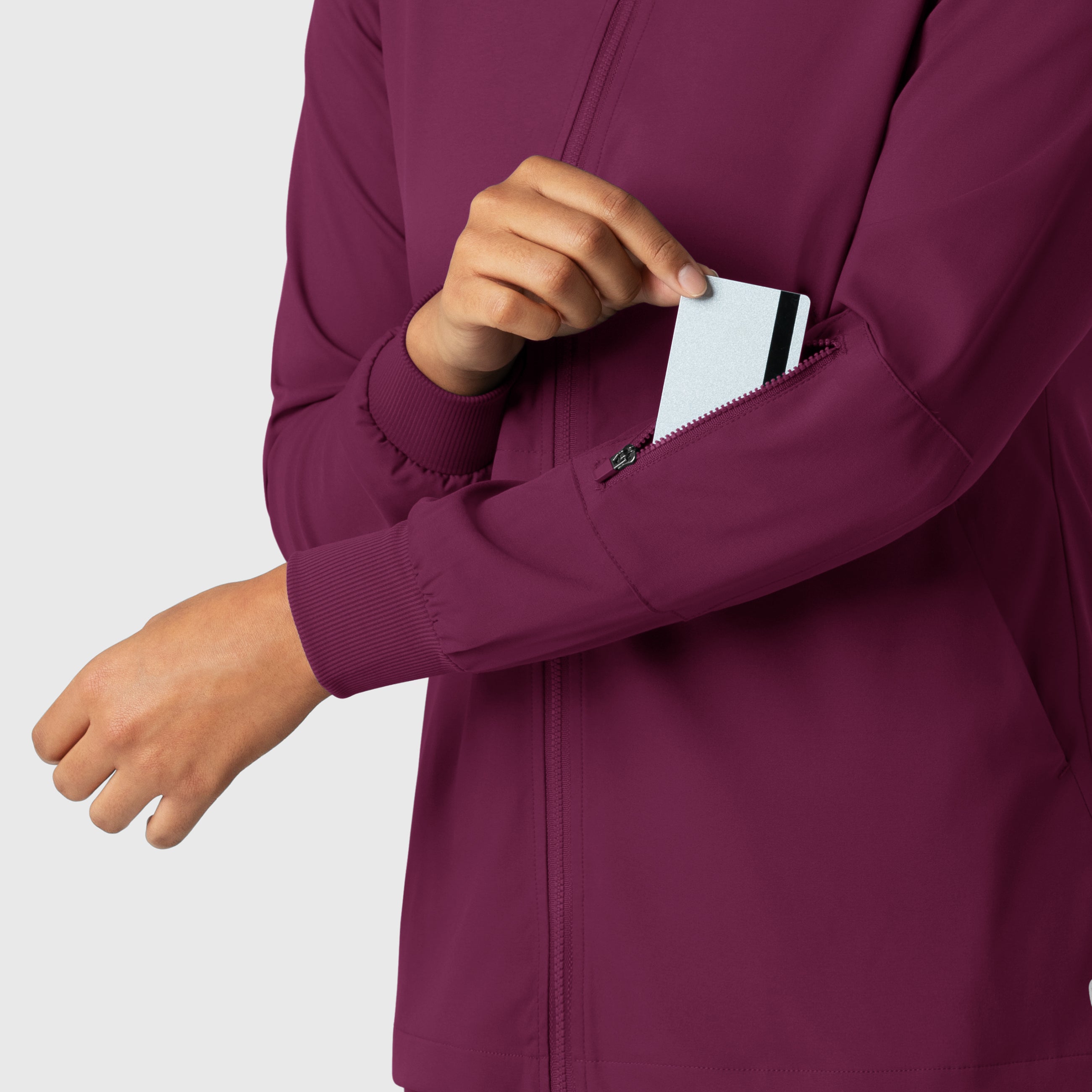 Boundless 8151 Warm Up Scrub Jacket Wine
