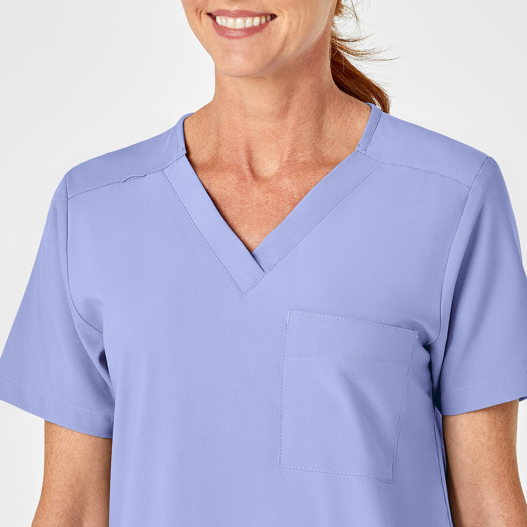 W123 6855 Unisex 4 Pocket Utility Scrub Top Ceil Blue