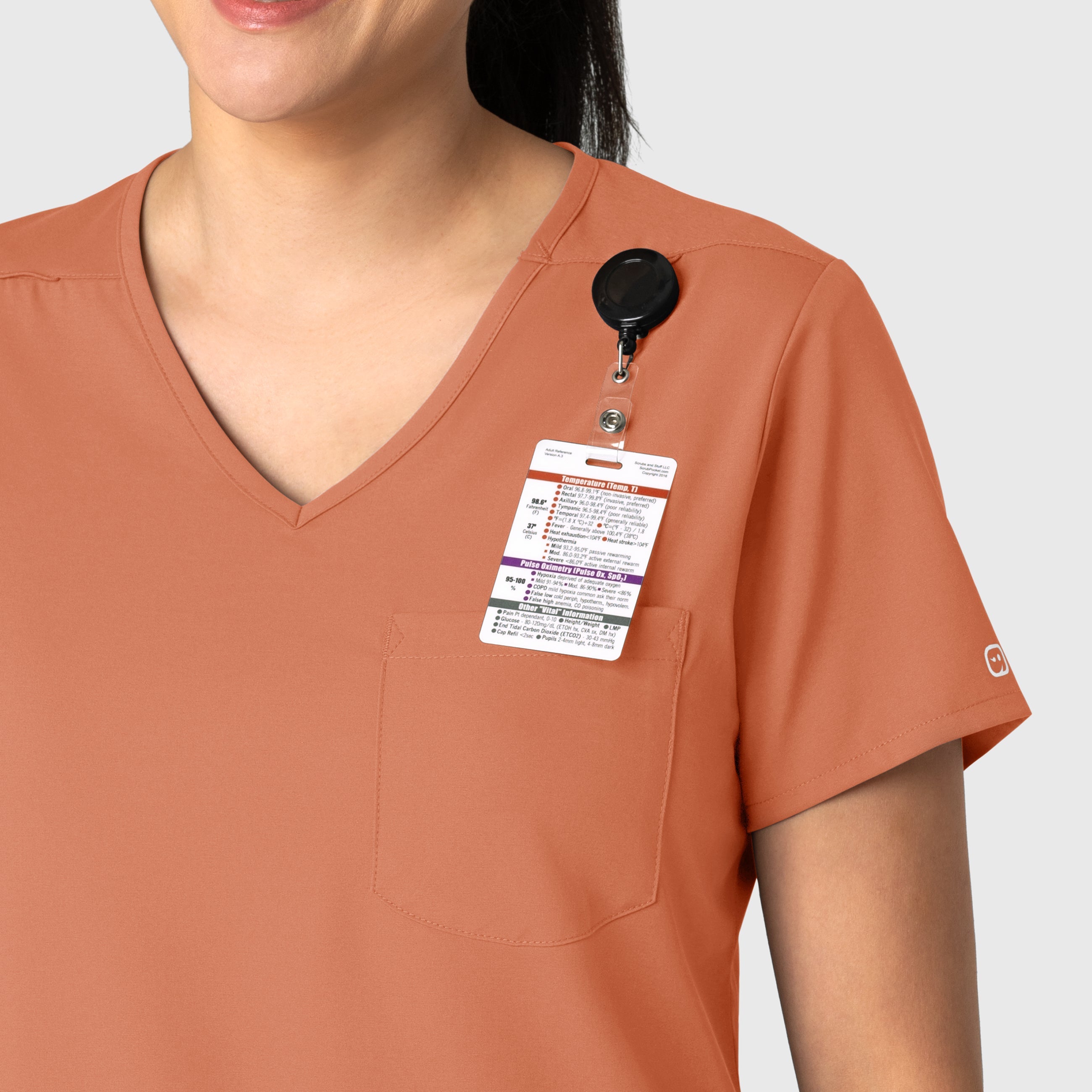 Boundless 6151 Tuck-In Scrub Top Terracotta