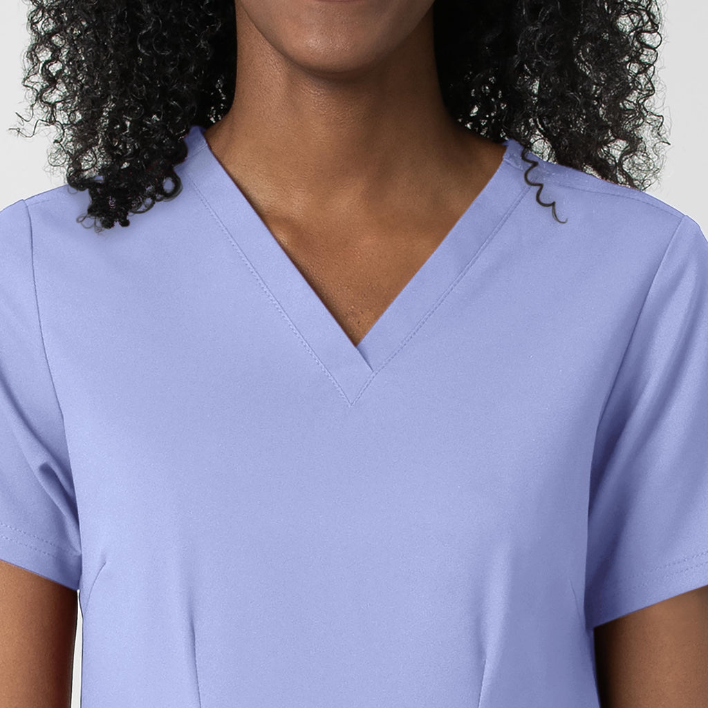 Thrive 6122 Fitted 3-Pocket V-Neck Scrub Top Ceil Blue