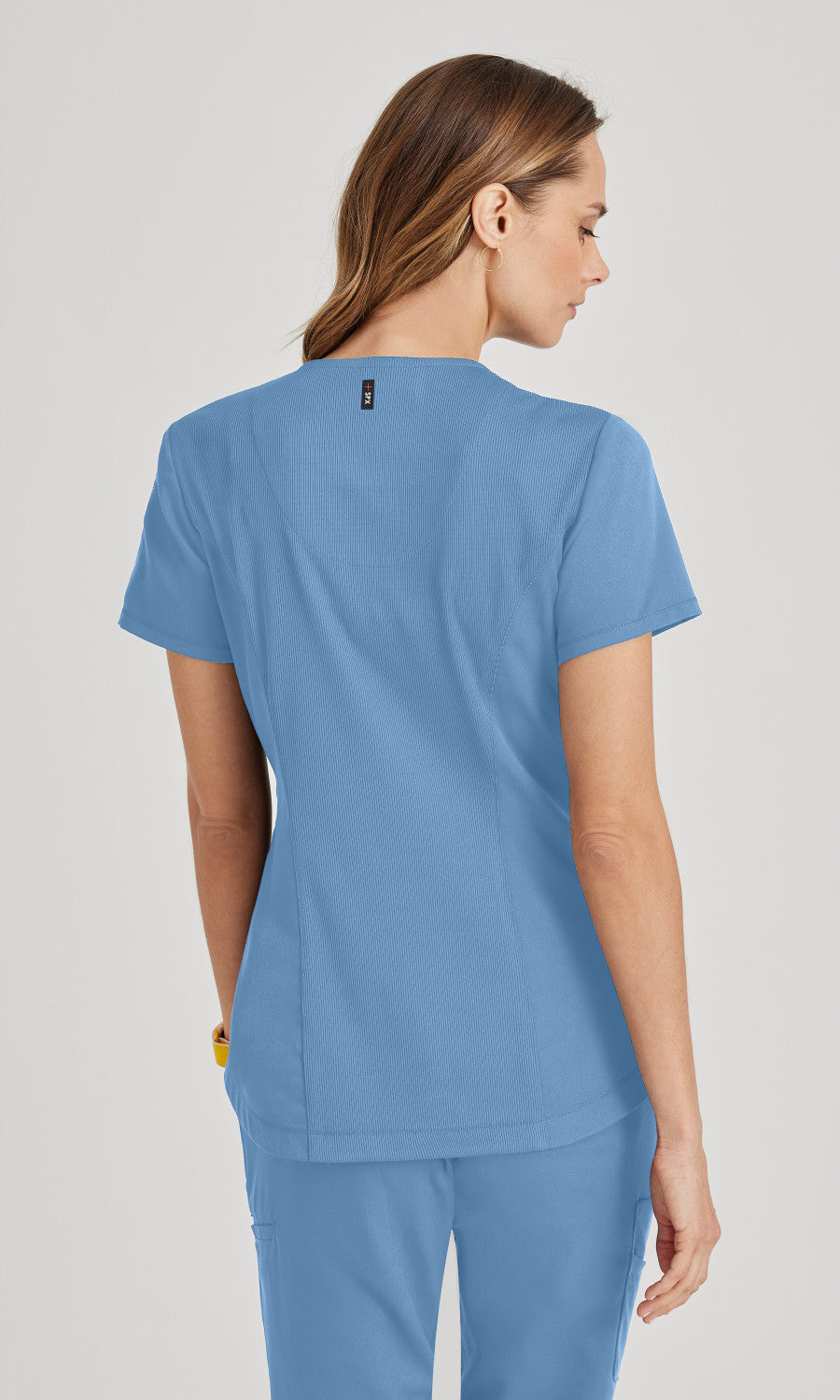 Grey's Anatomy Stretch GRST136 Capri Tuck-in Scrub Top Ciel Blue