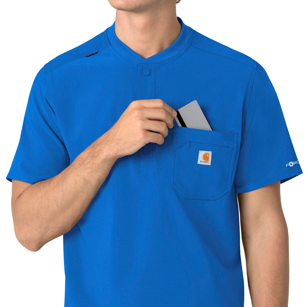 Force Cross-Flex C16310 Men's Henley Scrub Top Royal