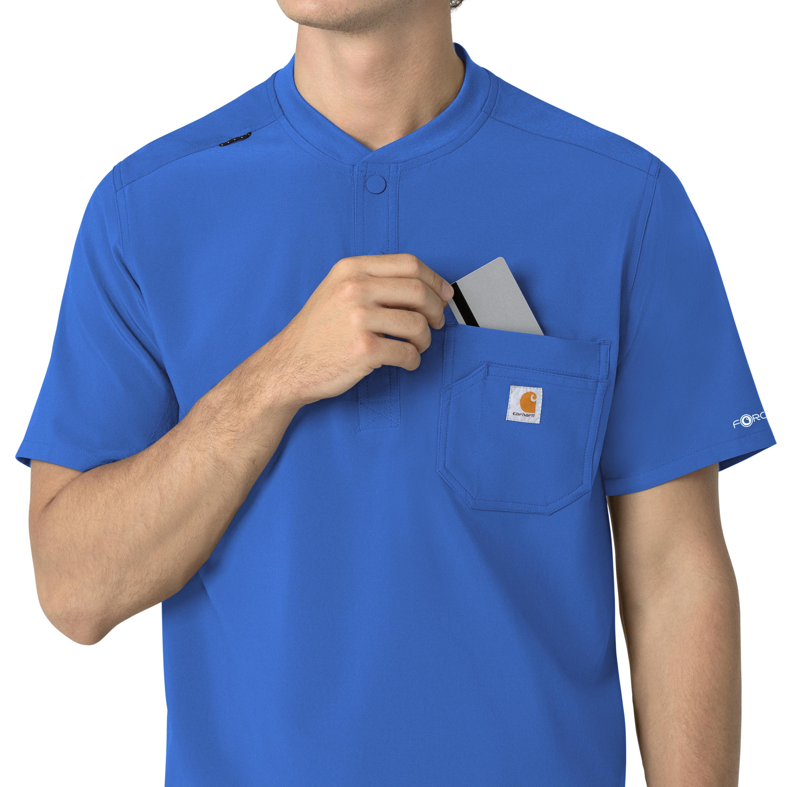 Force Cross-Flex C16310 Men's Henley Scrub Top Royal