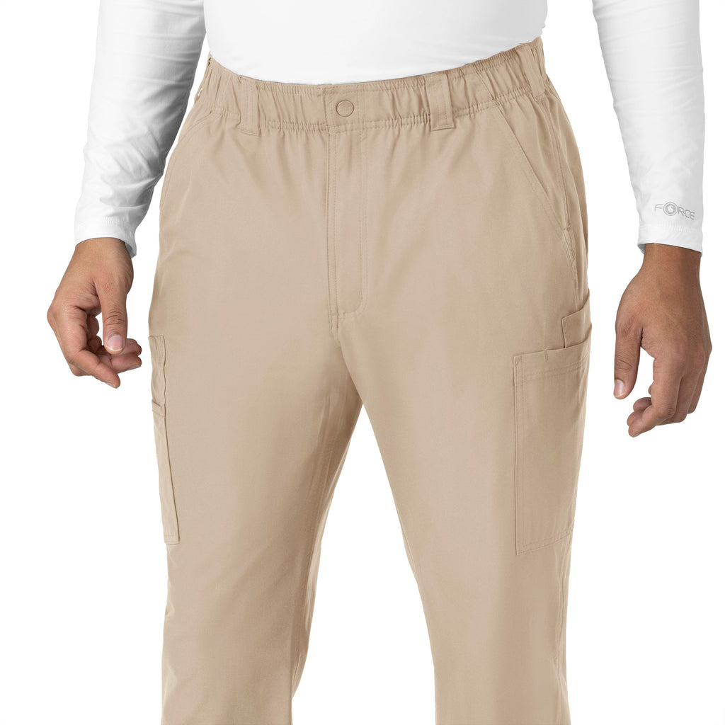 Force Essentials C56113 Men's Straight Leg Cargo Scrub Pants Khaki