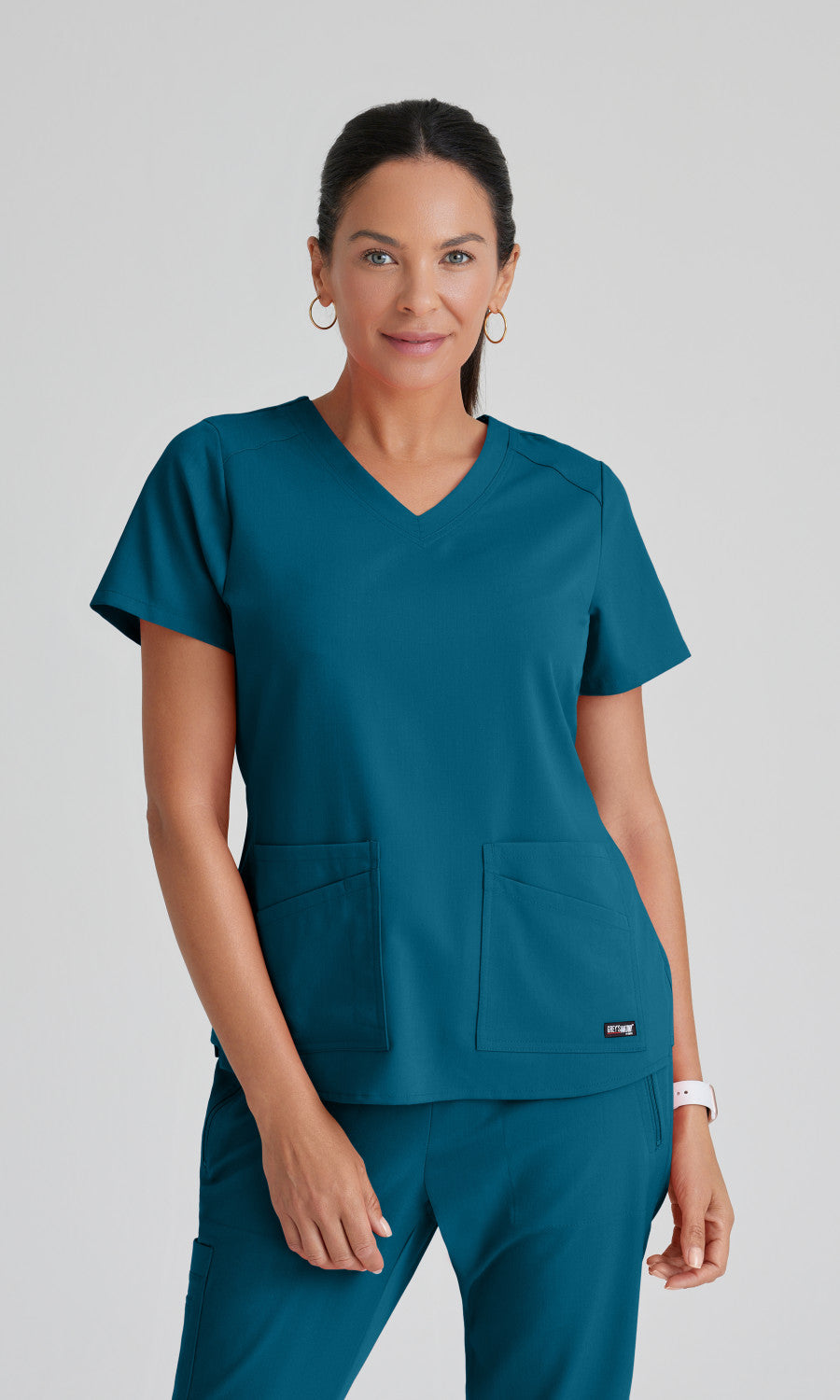 Grey's Anatomy Stretch GRST011 Emma Scrub Top Bahama