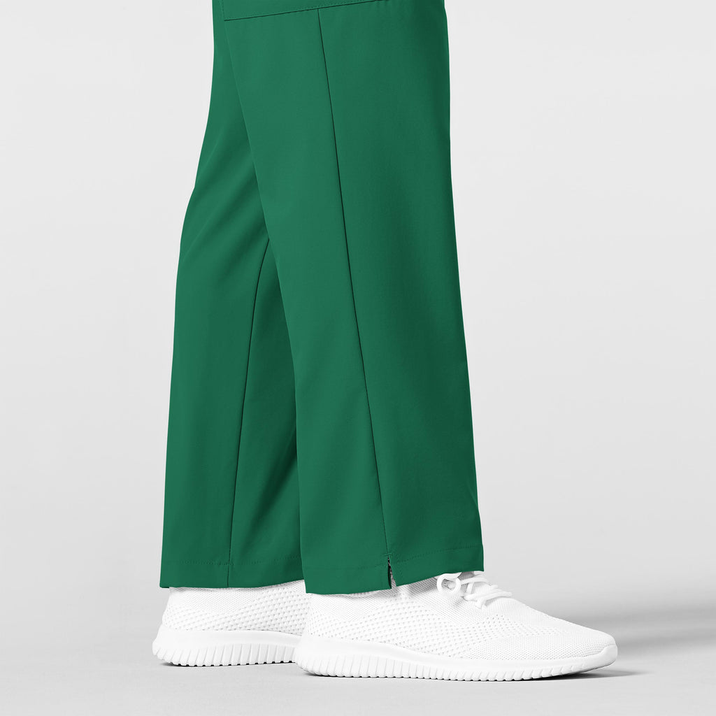 W123 5355 Men's Flat Front Cargo Scrub Pants Hunter