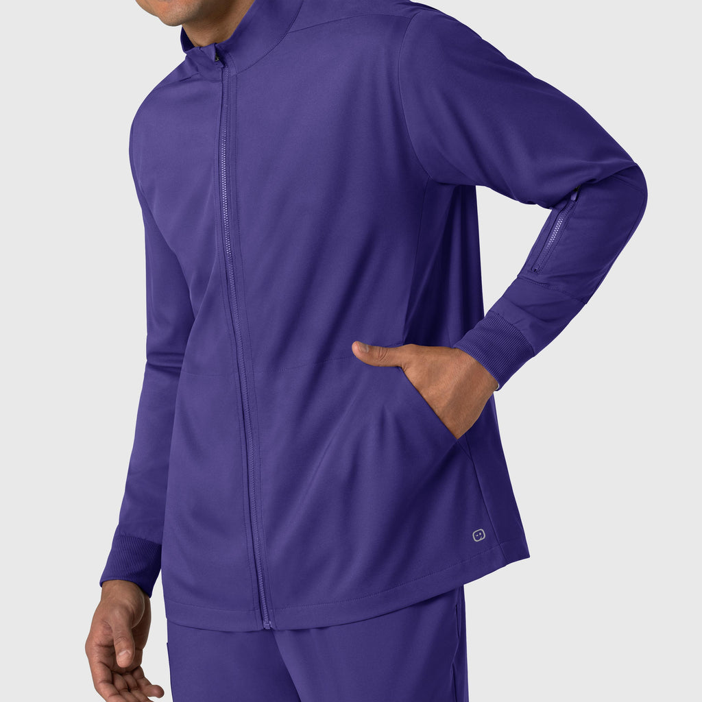 Boundless 8351 Men's Warm Up Scrub Jacket Grape