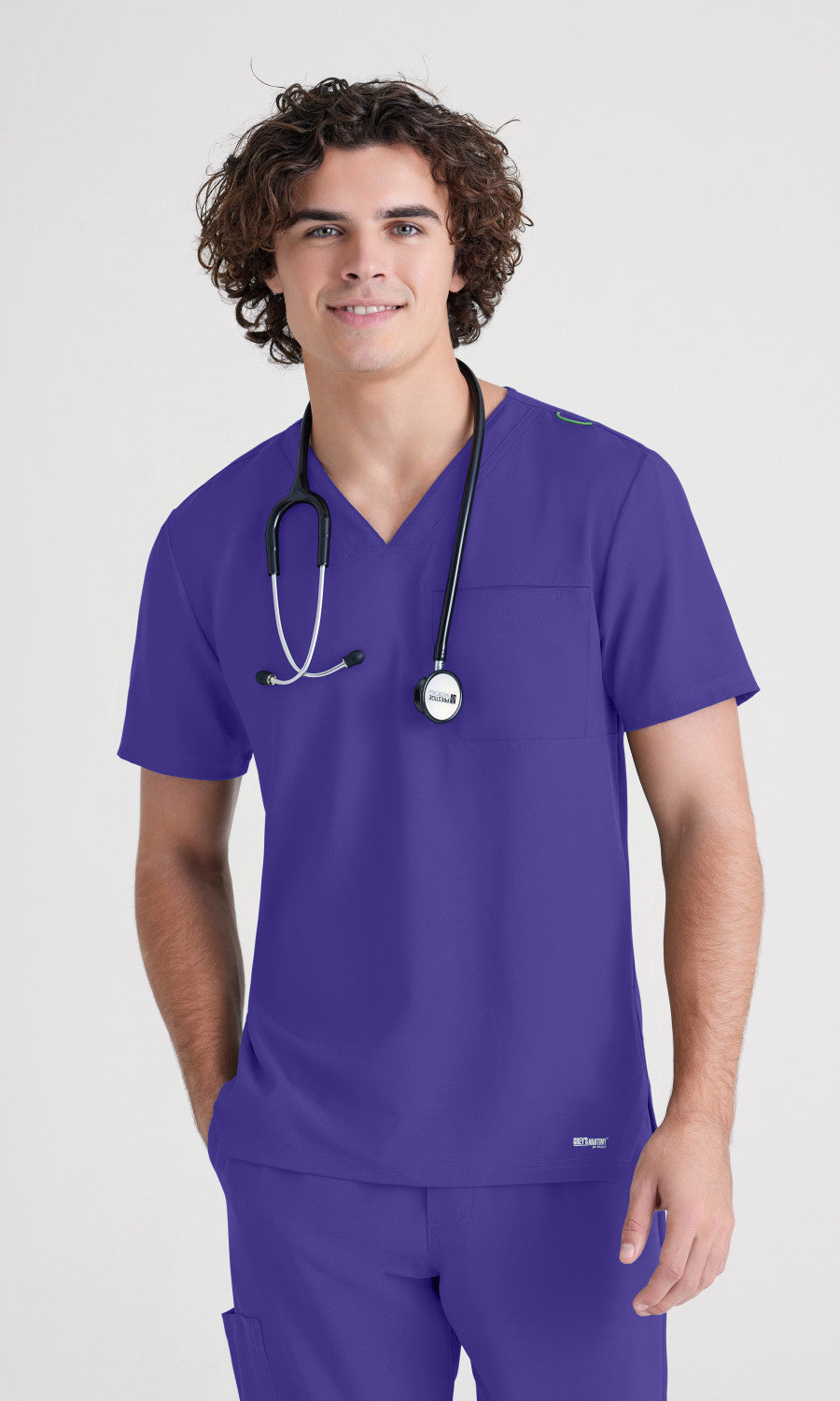 Grey's Anatomy Evolve GSST179 Journey Scrub Top New Grape