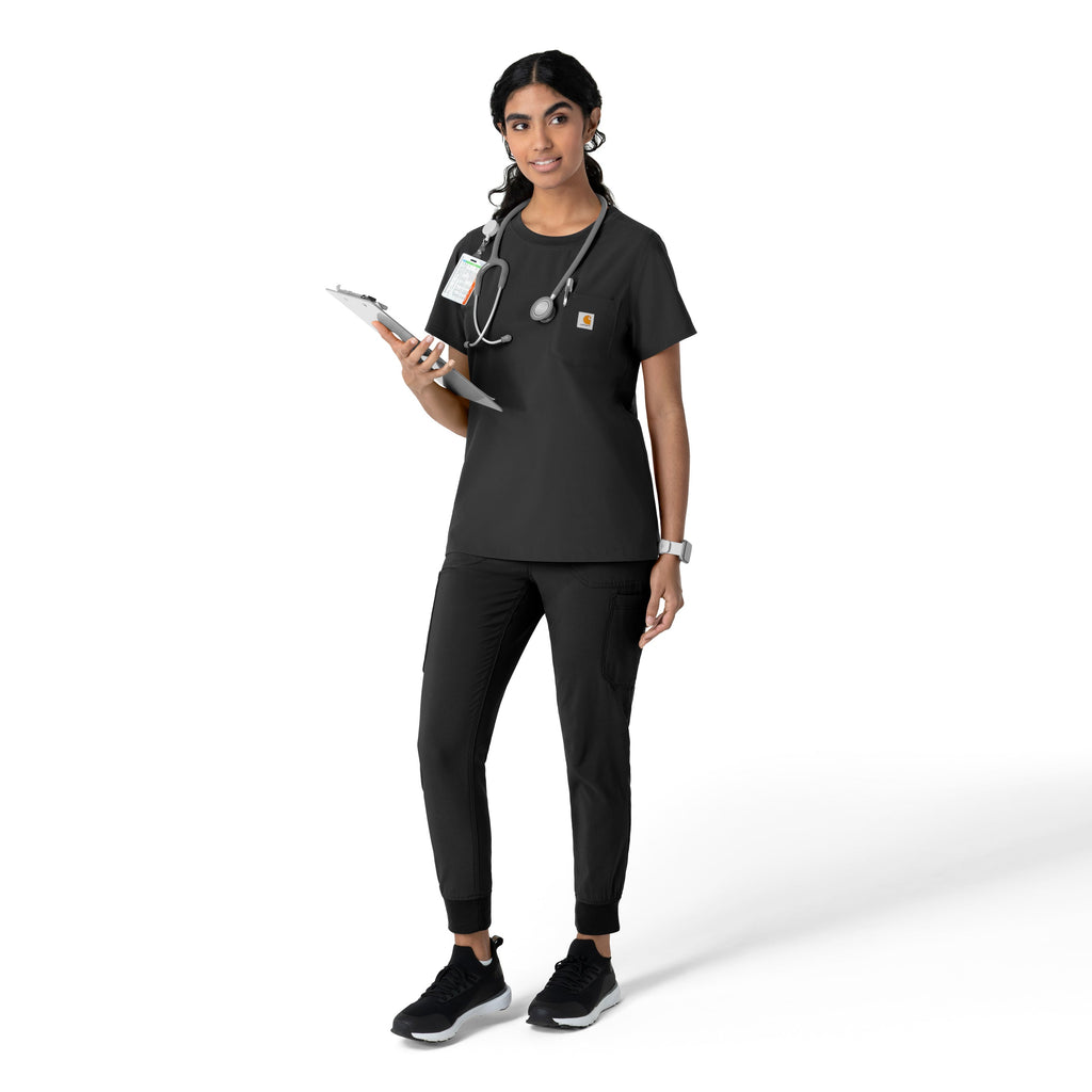 Force Cross-Flex C13510 Women's Crew Neck Scrub Top Black