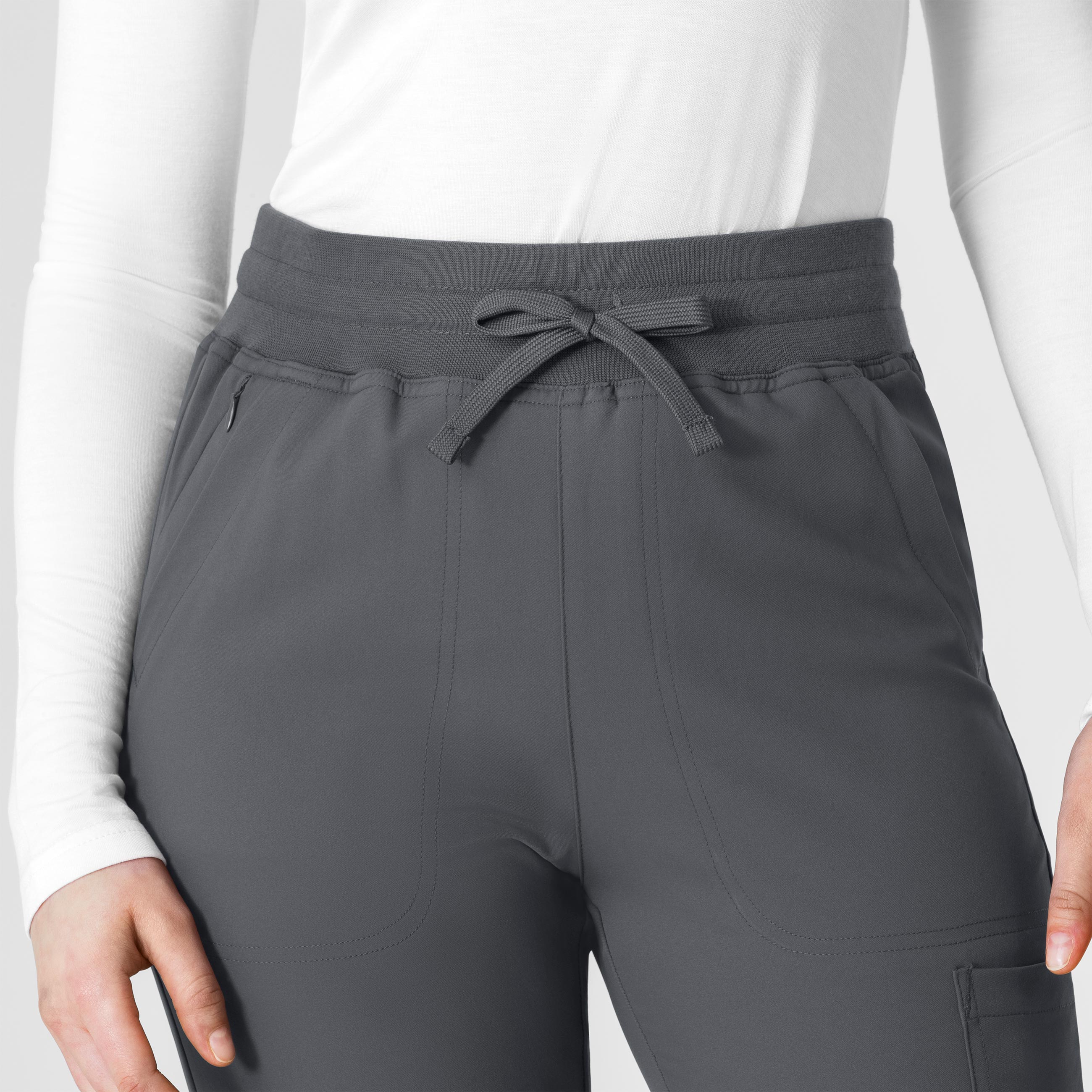 Thrive 5222 Cargo Straight Slim Leg Scrub Pants Pewter