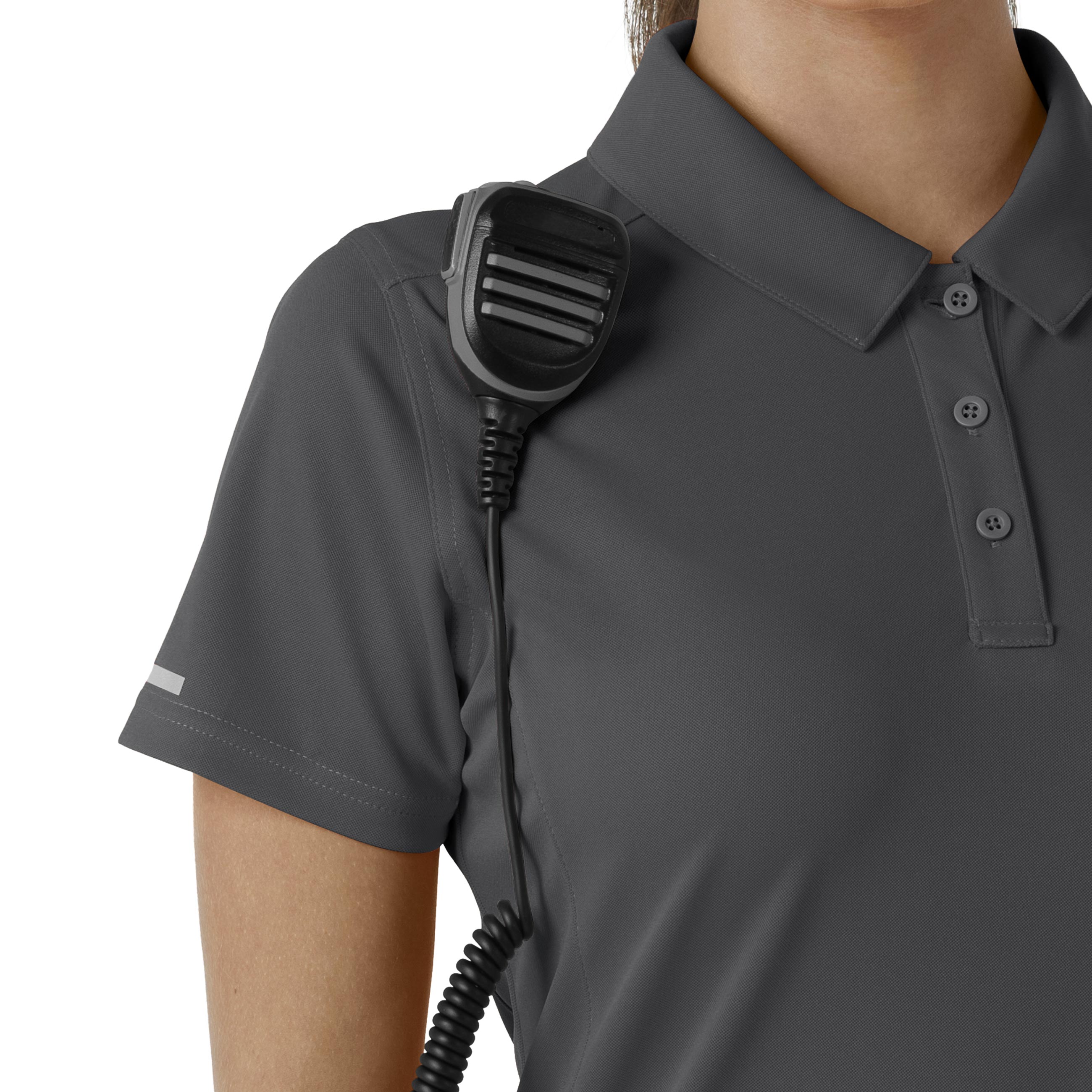 Rugged Flex C12119 Women's Lightweight Short Sleeve Polo Scrub Top Pewter