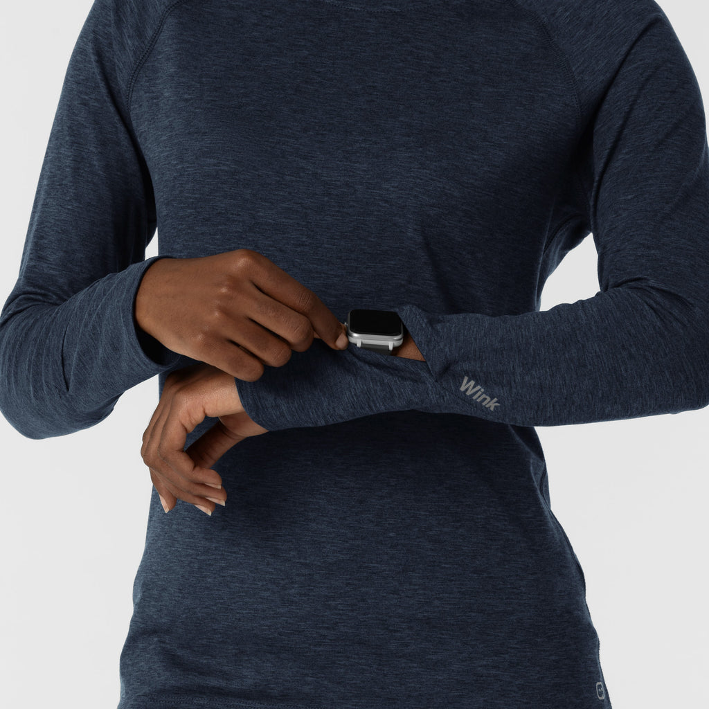 Layers 2139 Watch Window Long Sleeve Underscrub Top Navy Heather