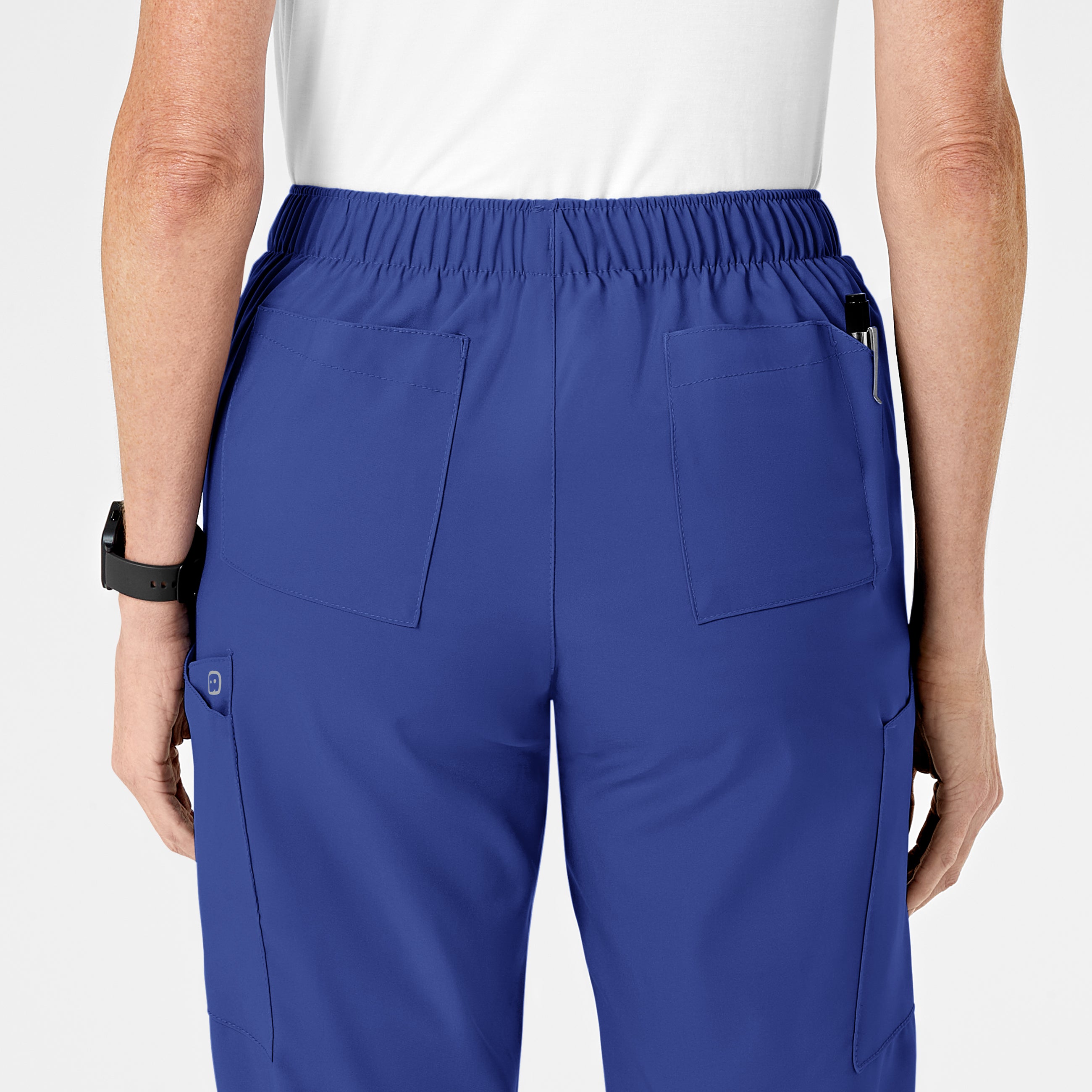 W123 5155 Flat Front Cargo Scrub Pants Galaxy Blue