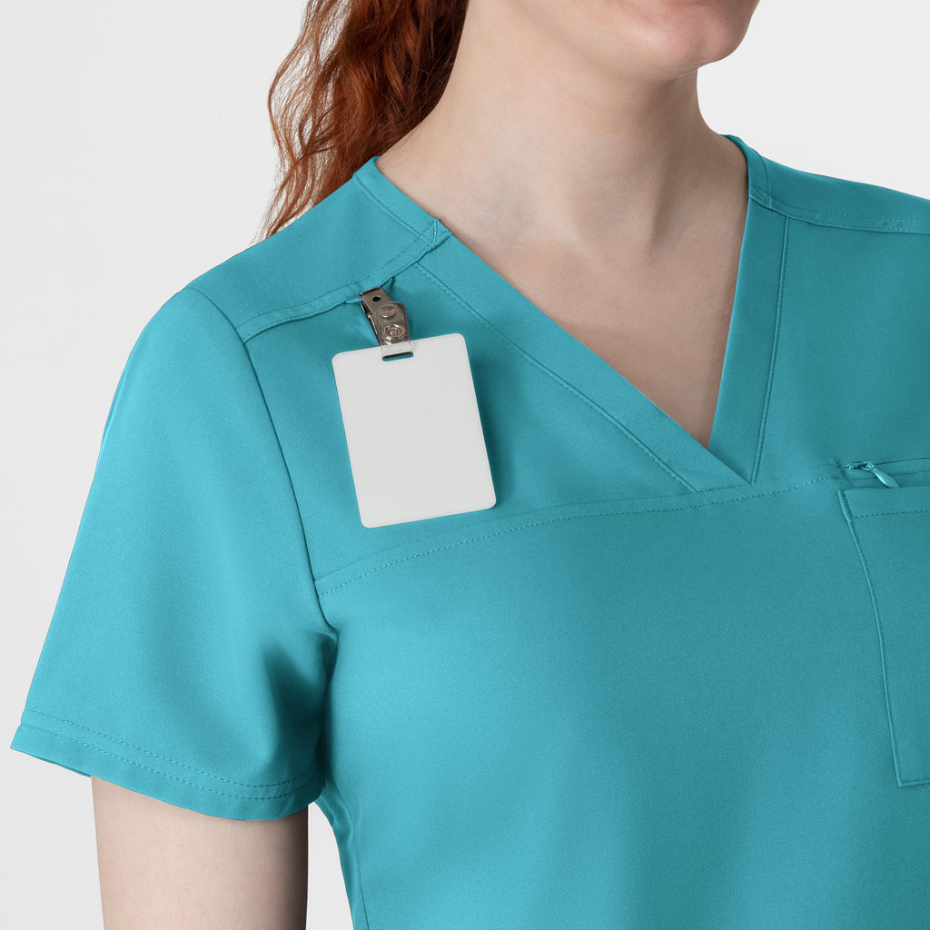 Thrive 6222 V-Neck Tuck-In Scrub Top Teal Blue