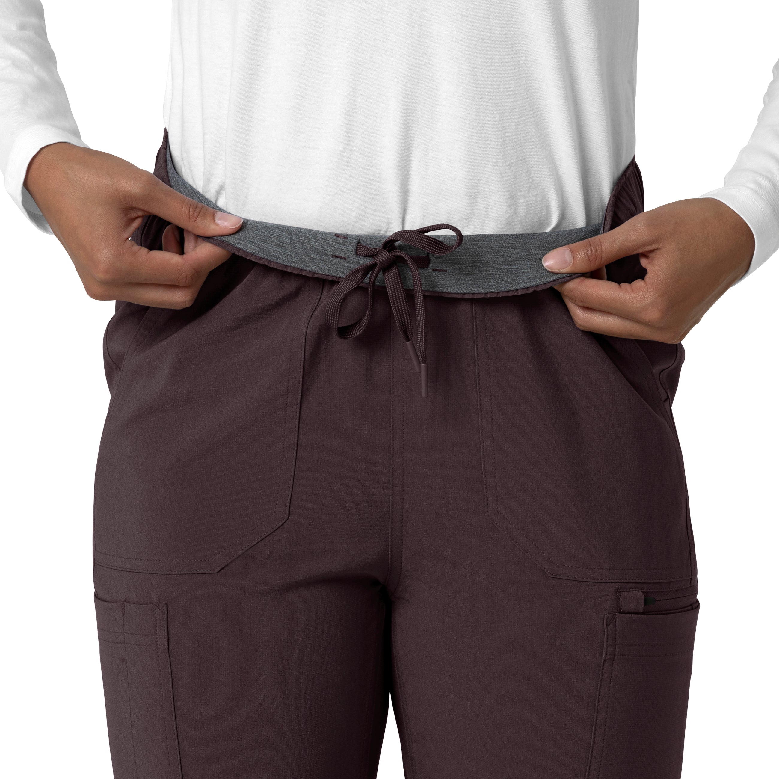 Force Cross-Flex C53210 Women's Straight Leg Cargo Scrub Pants Dark Sepia