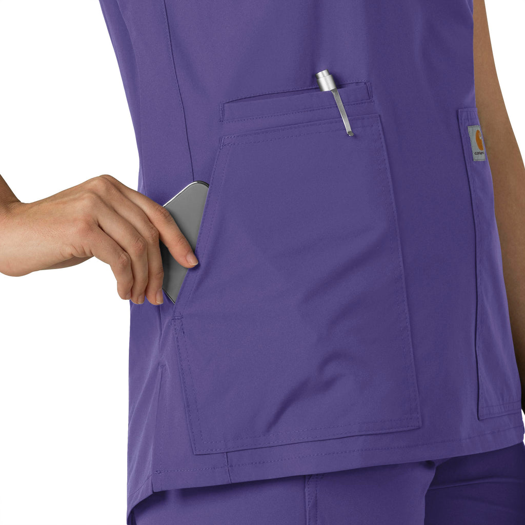 Force Essentials C12213 Notch Neck Tunic Scrub Top Grape