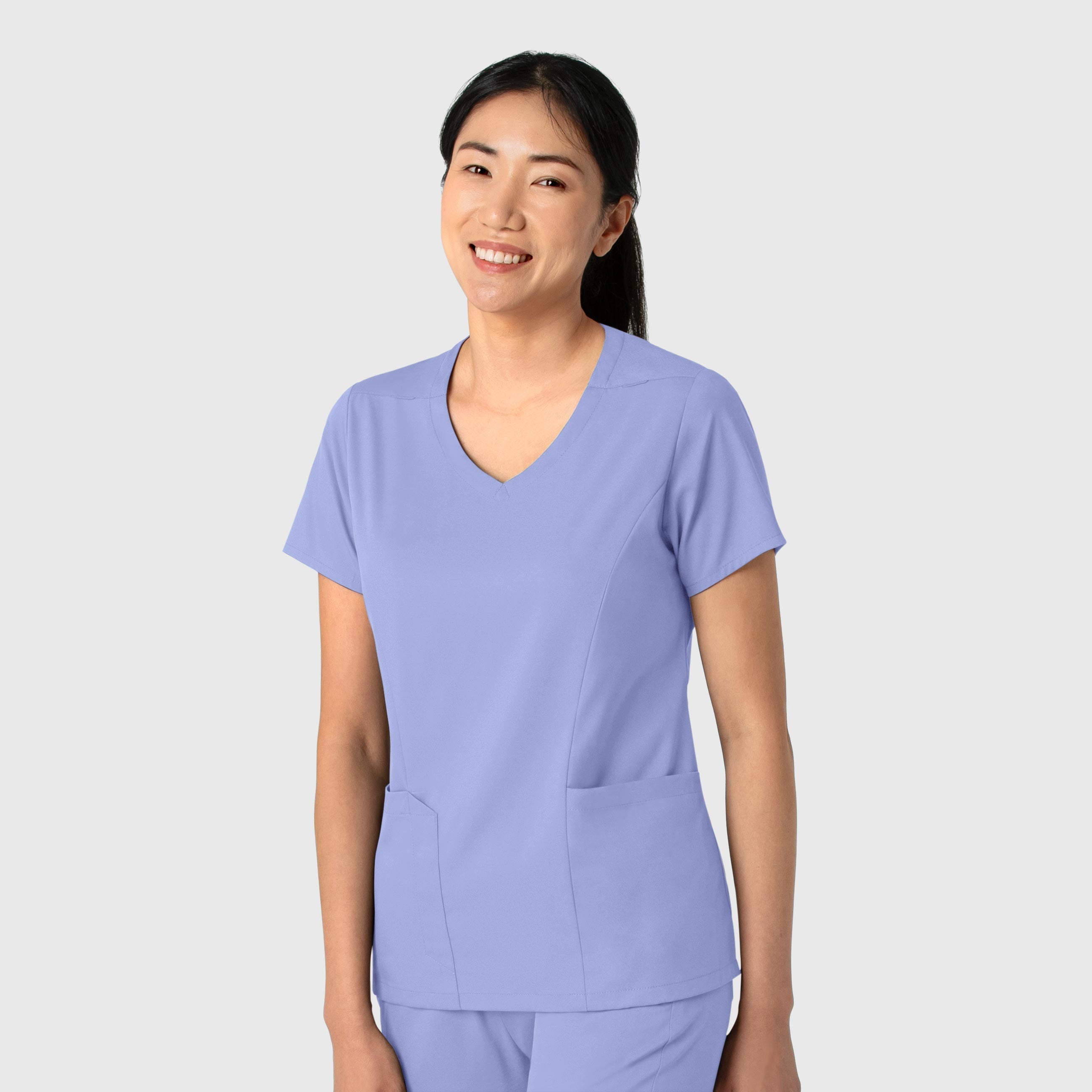 Boundless 6251 2-Pocket V-Neck Scrub Top Ceil Blue