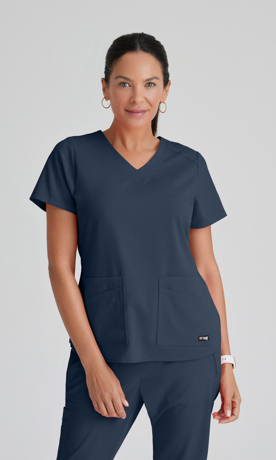 Grey's Anatomy Stretch GRST011 Emma Scrub Top Steel