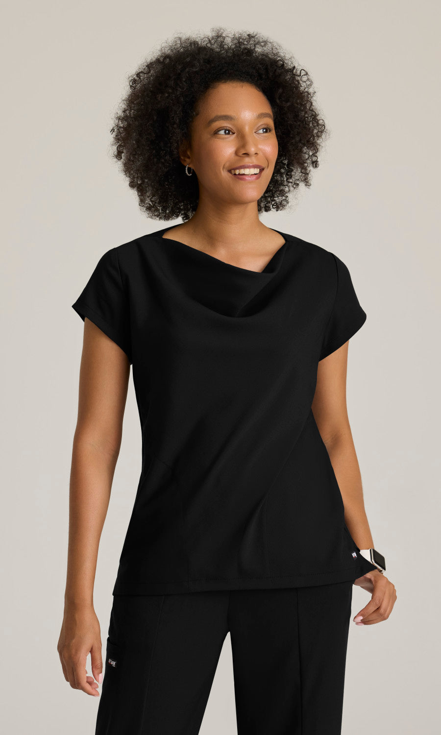 Grey's Anatomy Stretch GRST246 Marisol Scrub Top Black