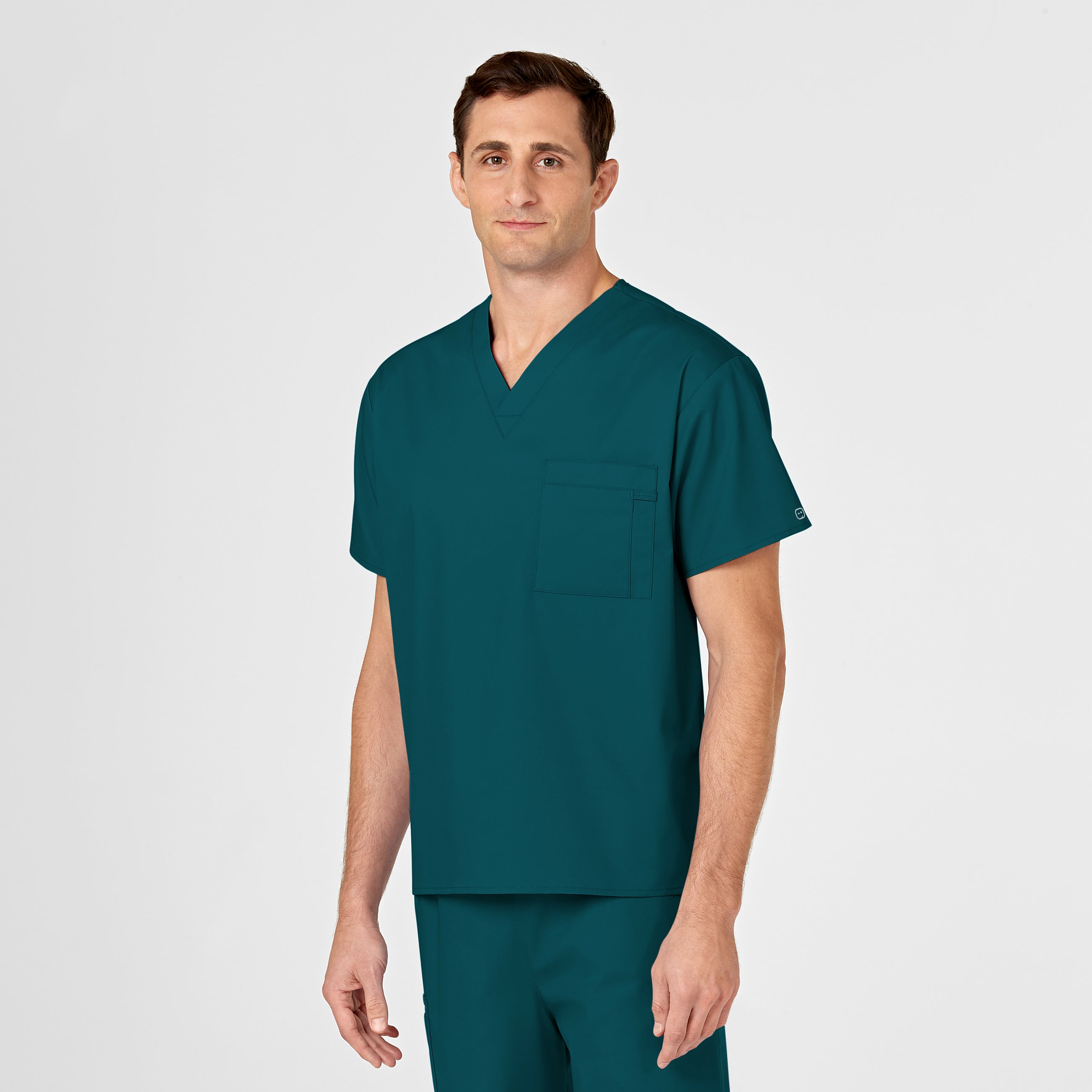 WonderWORK 100 Unisex V-Neck Scrub Top Caribbean Blue
