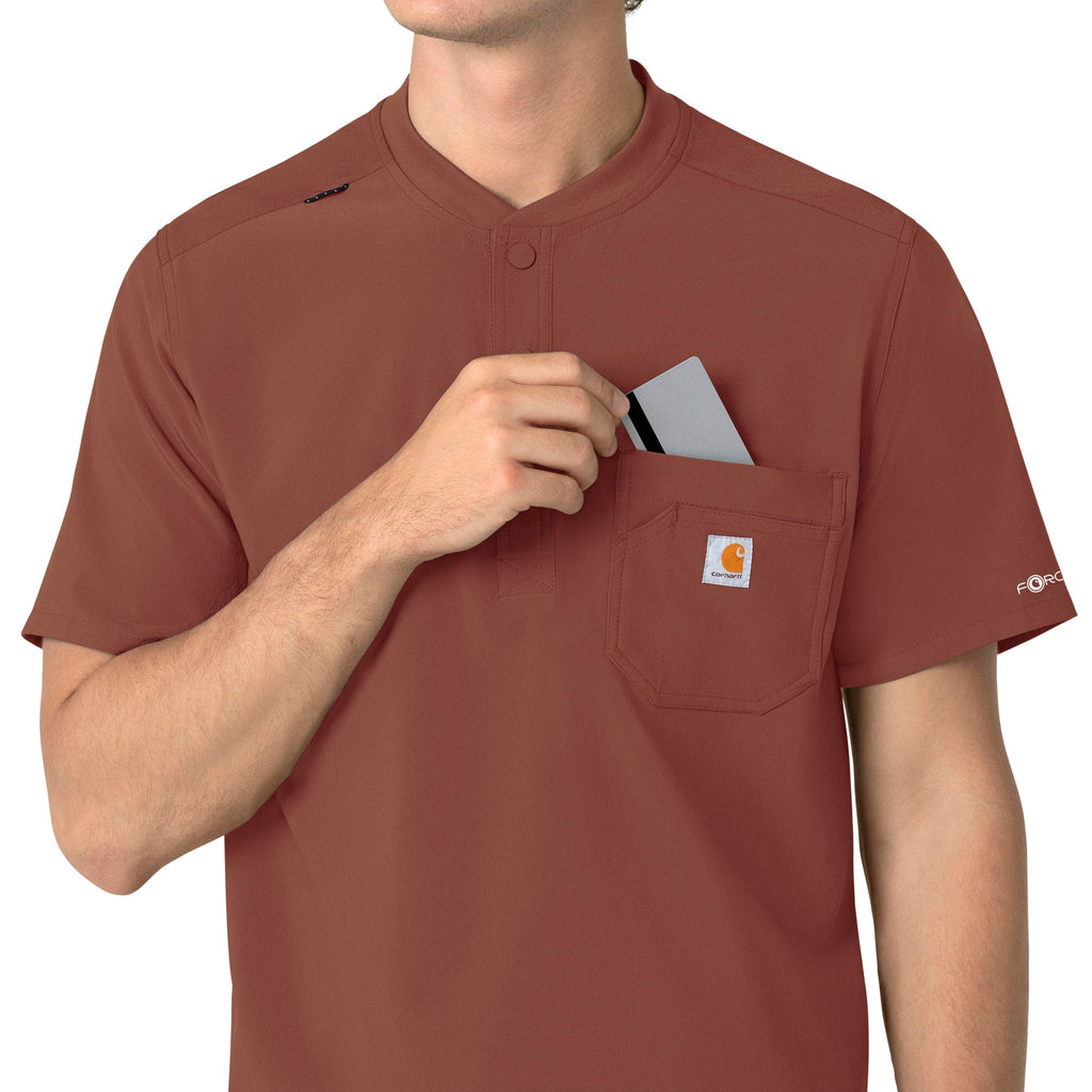 Force Cross-Flex C16310 Men's Henley Scrub Top Sable
