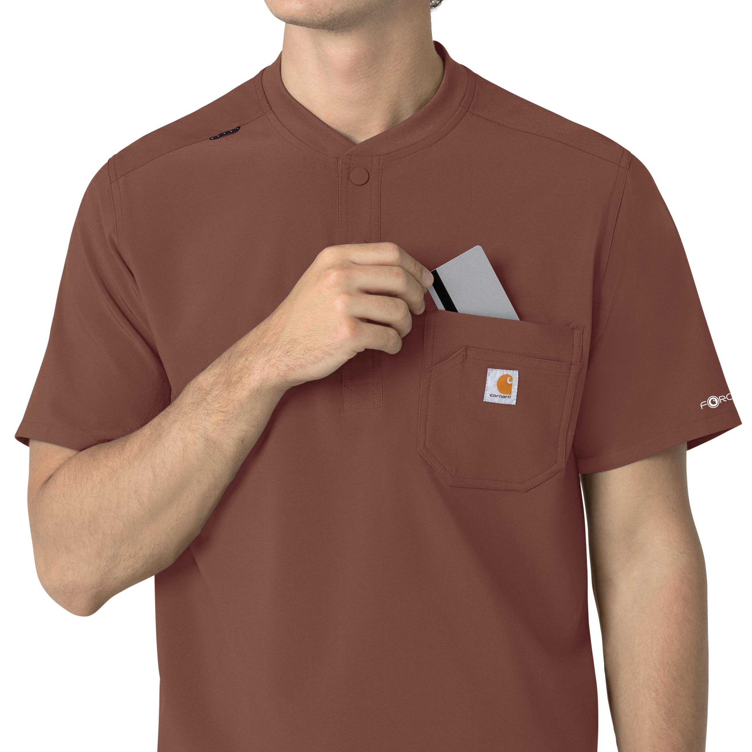Force Cross-Flex C16310 Men's Henley Scrub Top Sable