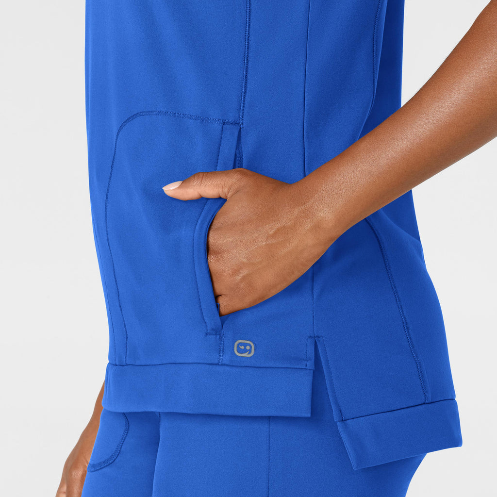 RENEW 6359 Knit Flex-n-Reach Crew Neck Scrub Top Royal