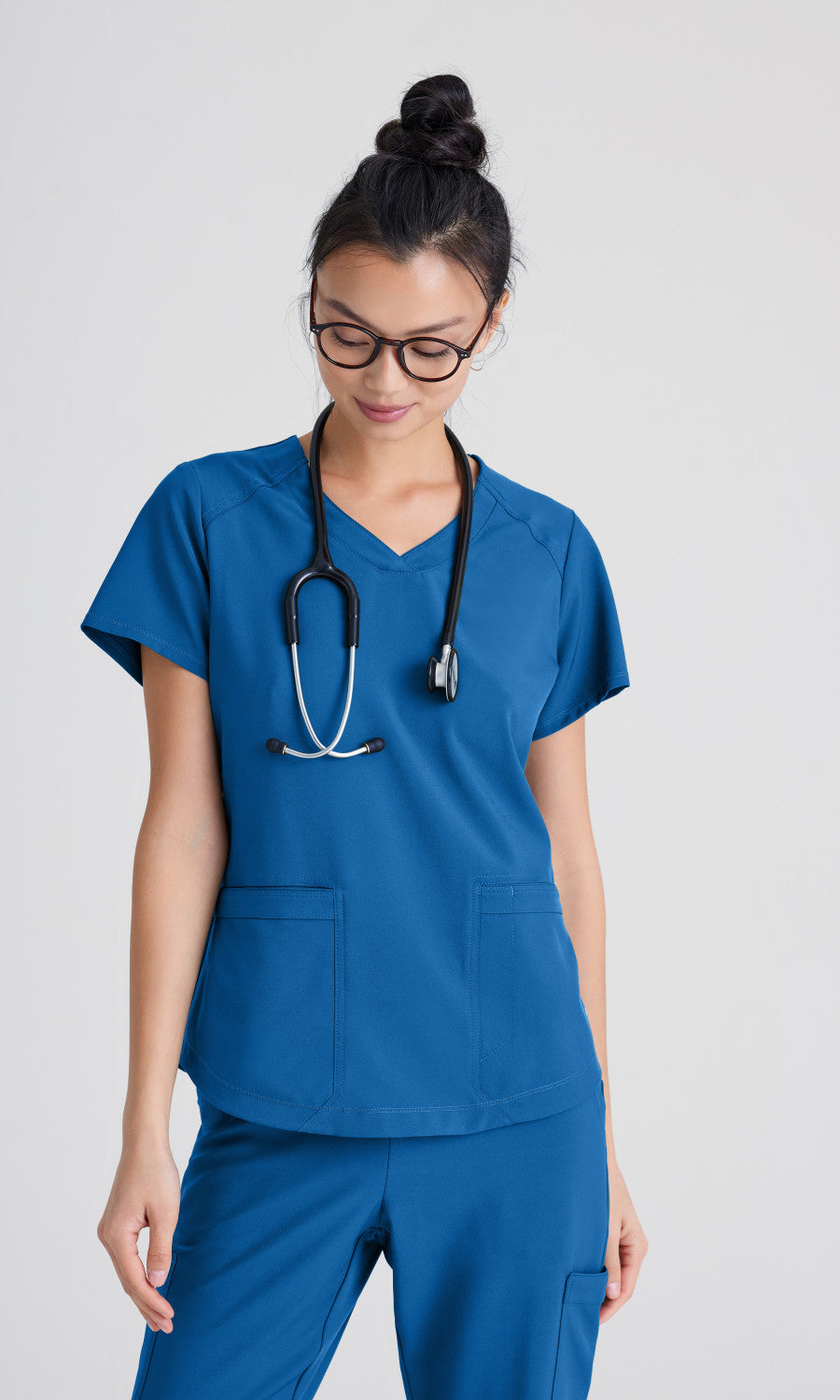 Grey's Anatomy Evolve GSST180 Rhythm Scrub Top New Royal