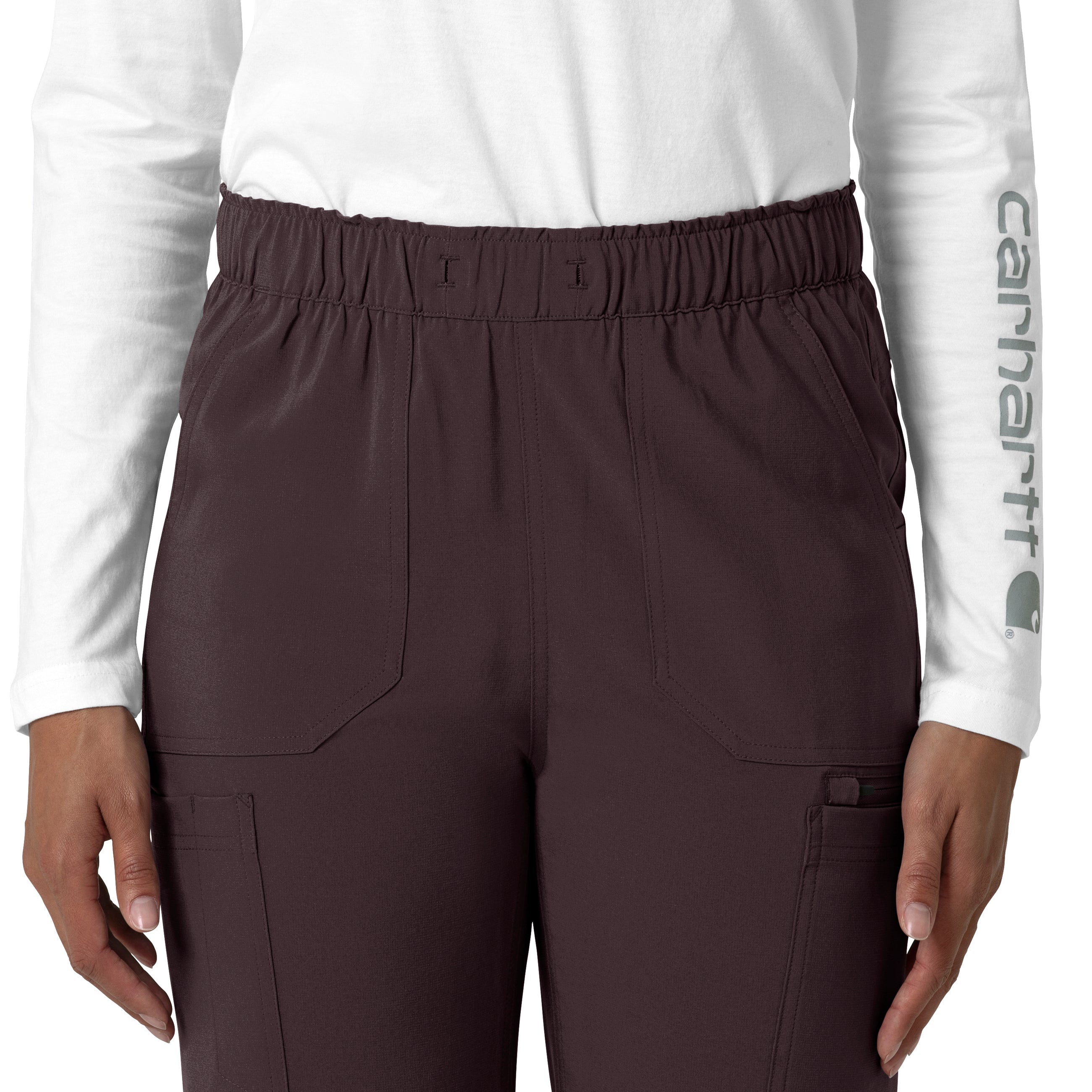 Force Cross-Flex C53210 Women's Straight Leg Cargo Scrub Pants Dark Sepia