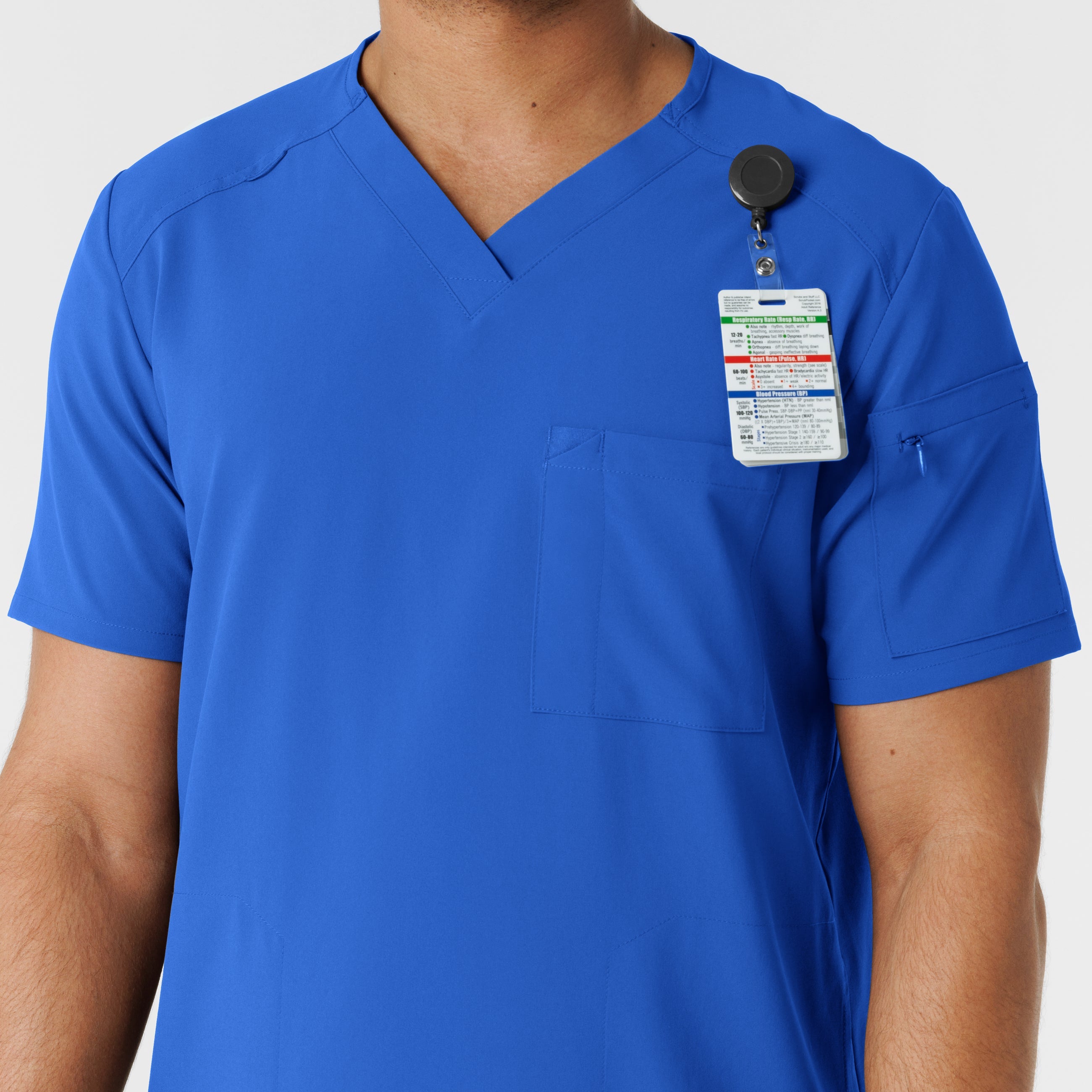 RENEW 6834 Men's V-Neck 5 Pocket Scrub Top Royal