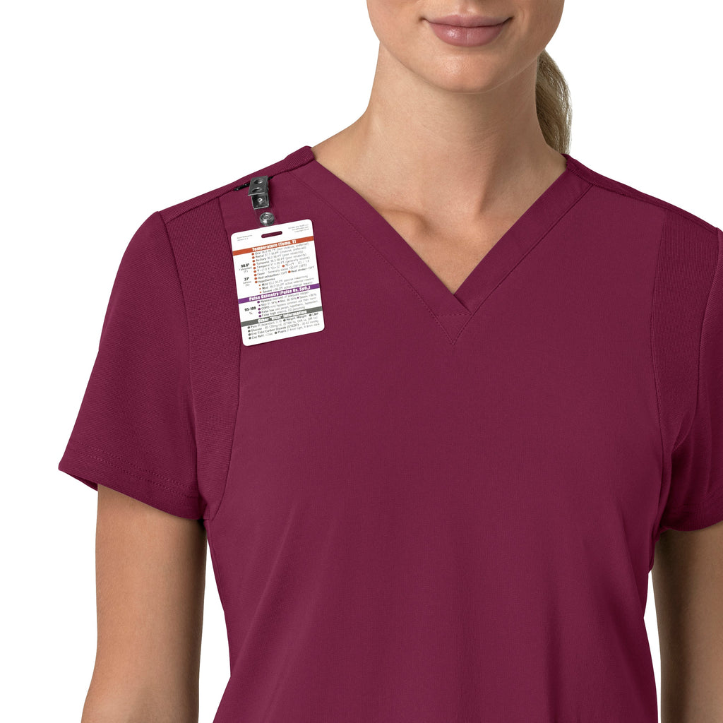 Force Cross-Flex C13210 Flex Panel V-Neck Scrub Top Wine
