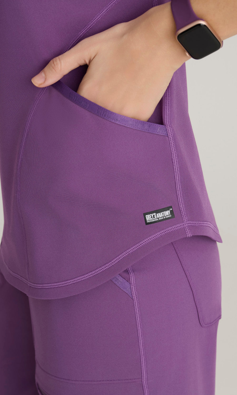 Grey's Anatomy Knit Stretch GRST249 Define Knit Top Imperial Violet