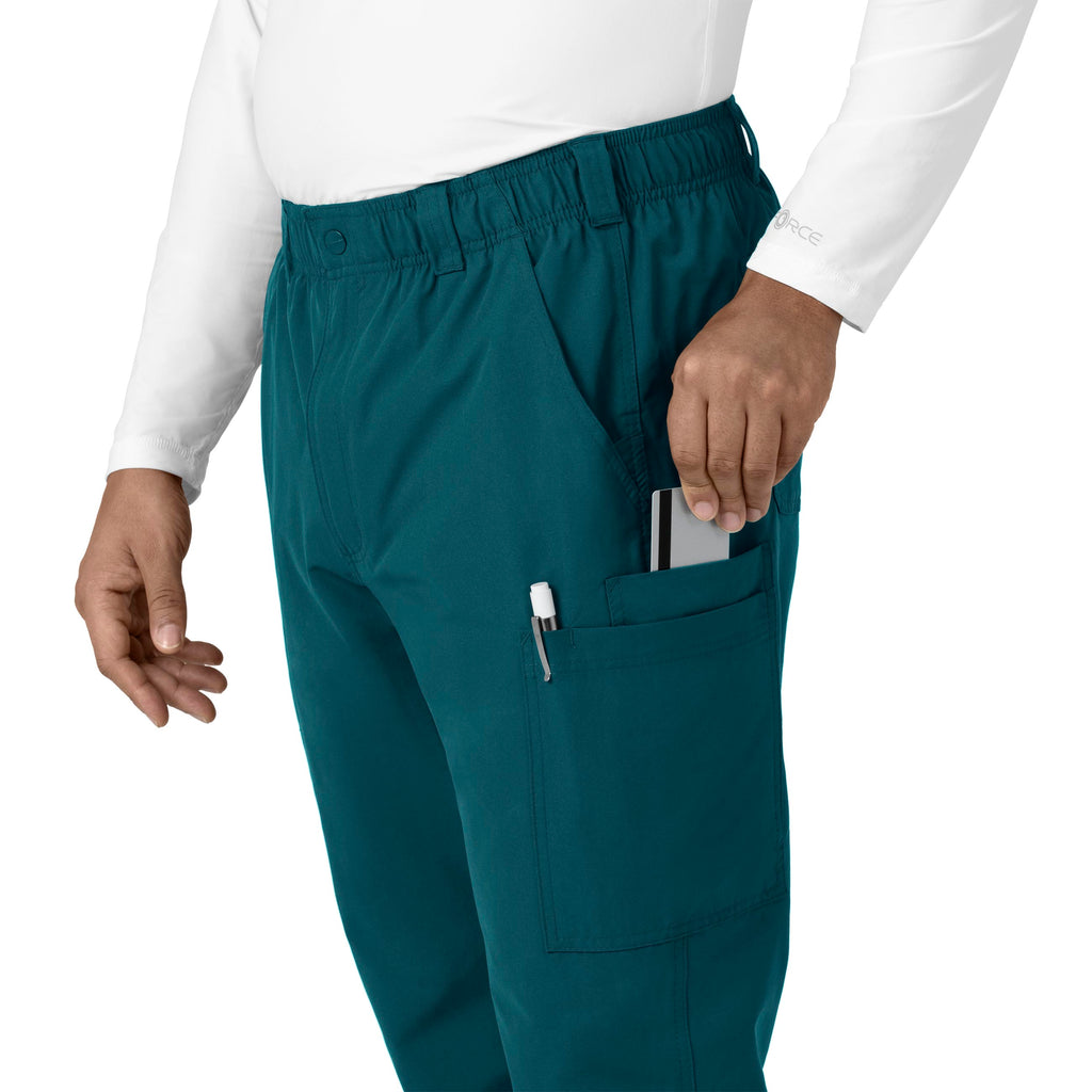 Force Essentials C56113 Men's Straight Leg Cargo Scrub Pants Caribbean Blue