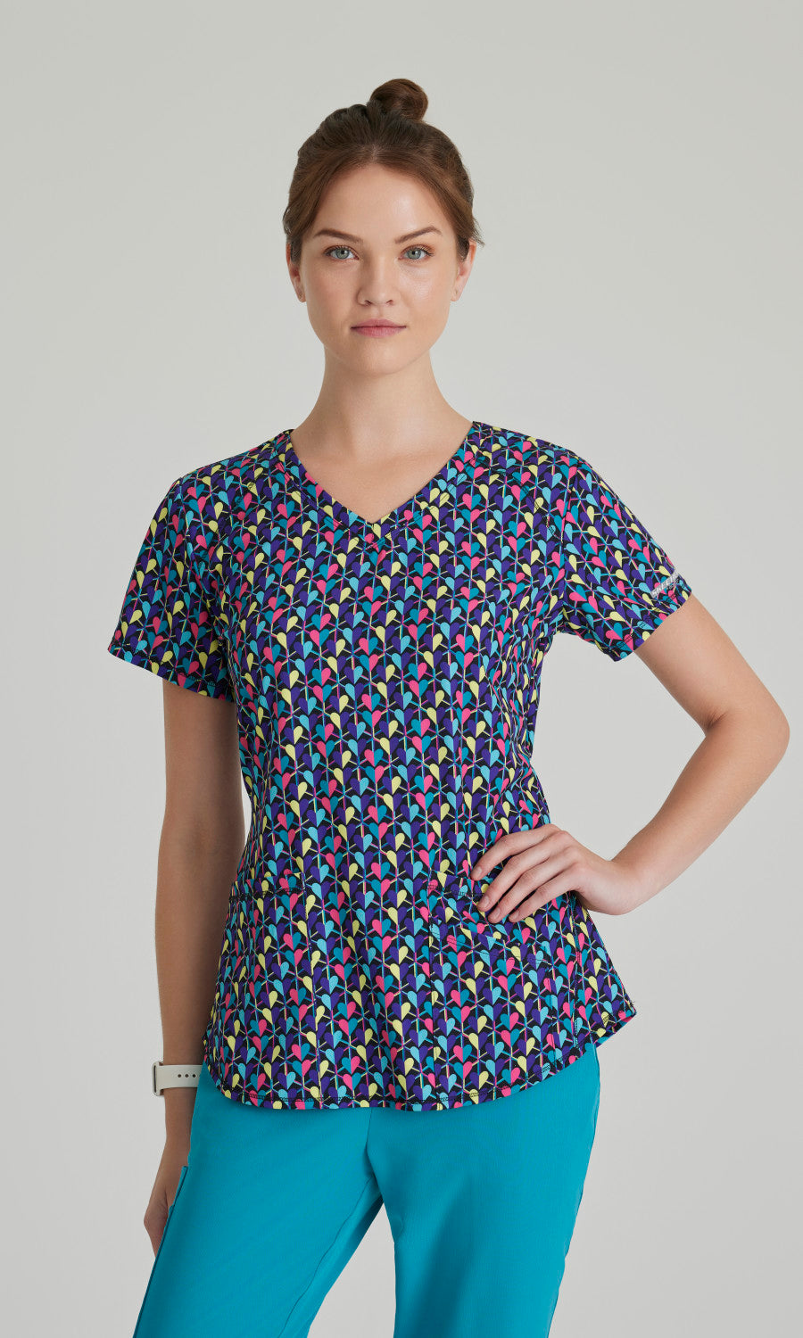 Skechers SKT021 Essence Scrub Top Deco Hearts