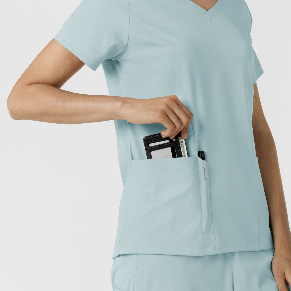 Boundless 6251 2-Pocket V-Neck Scrub Top Sky Blue