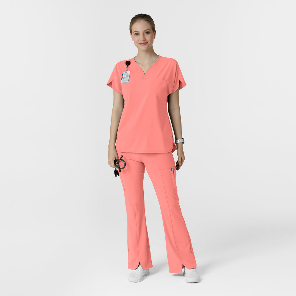 RENEW 5534 Women's Cargo Flare Scrub Pants Paradise Pink