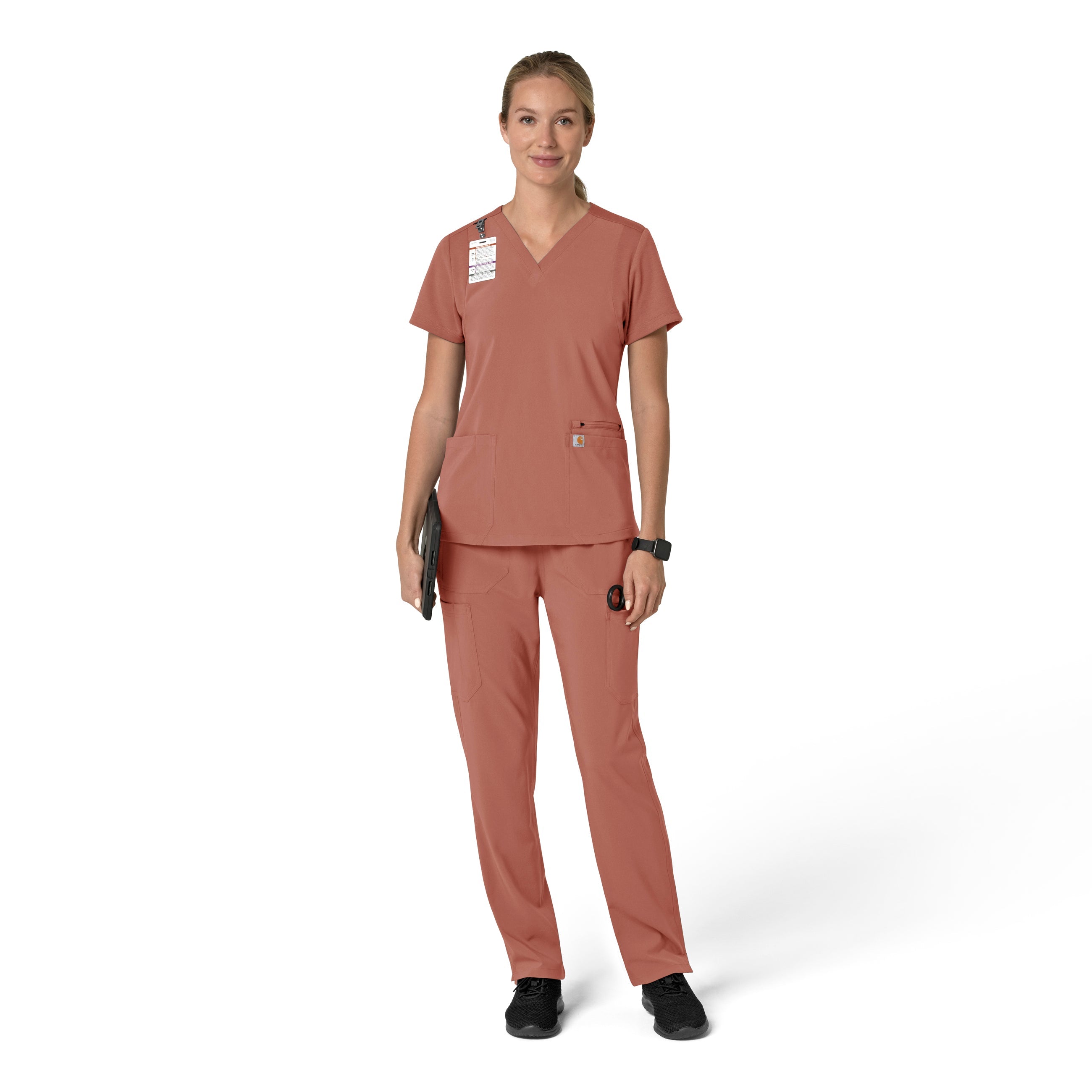 Force Cross-Flex C13210 Flex Panel V-Neck Scrub Top Wildrose