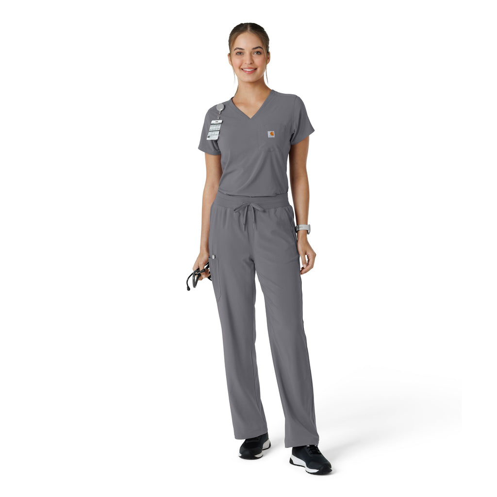 Force Cross-Flex C13410 Tuck-In Scrub Top Pewter