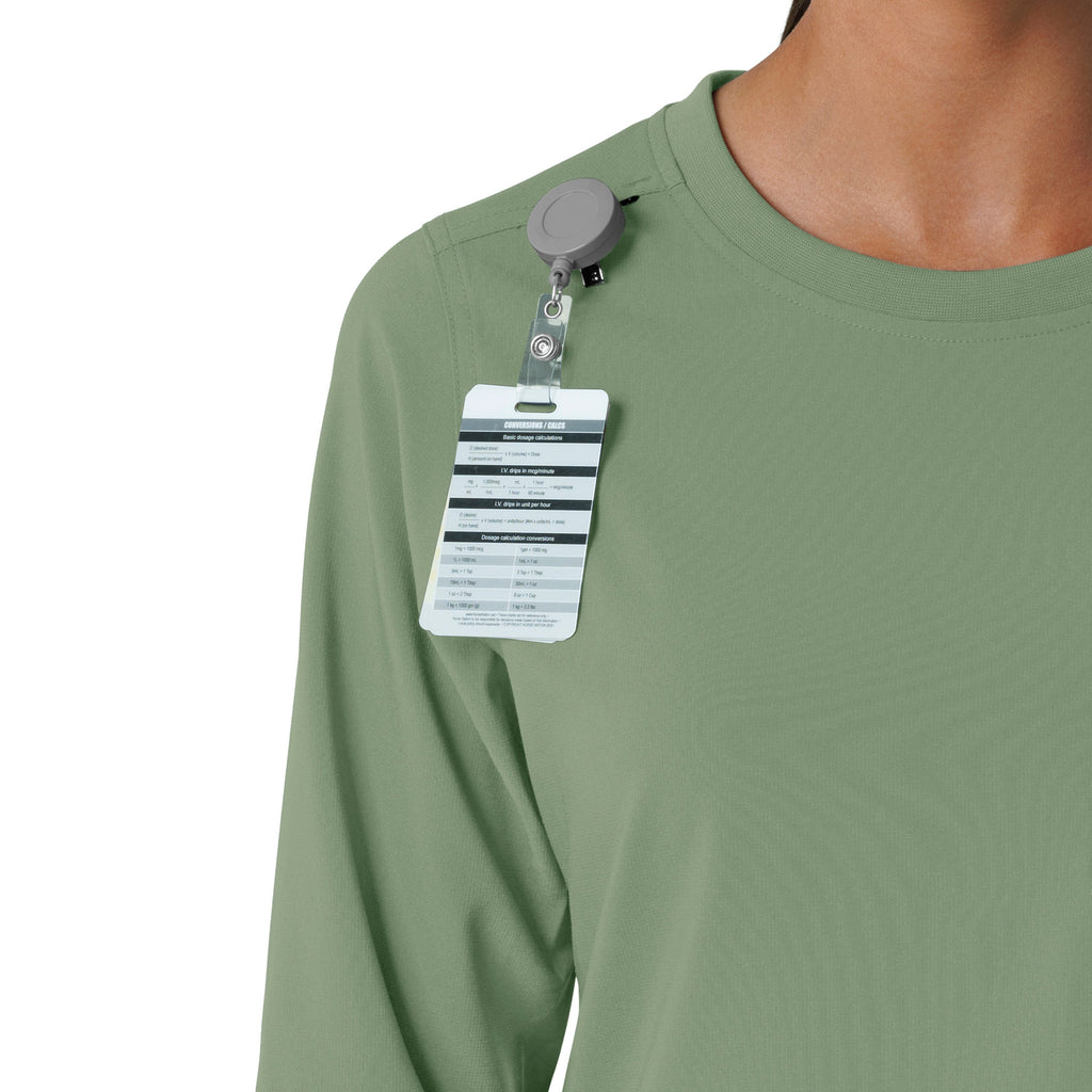Force Cross-Flex C13610 Women's Crew Neck Long Sleeve Scrub Top Green Slate